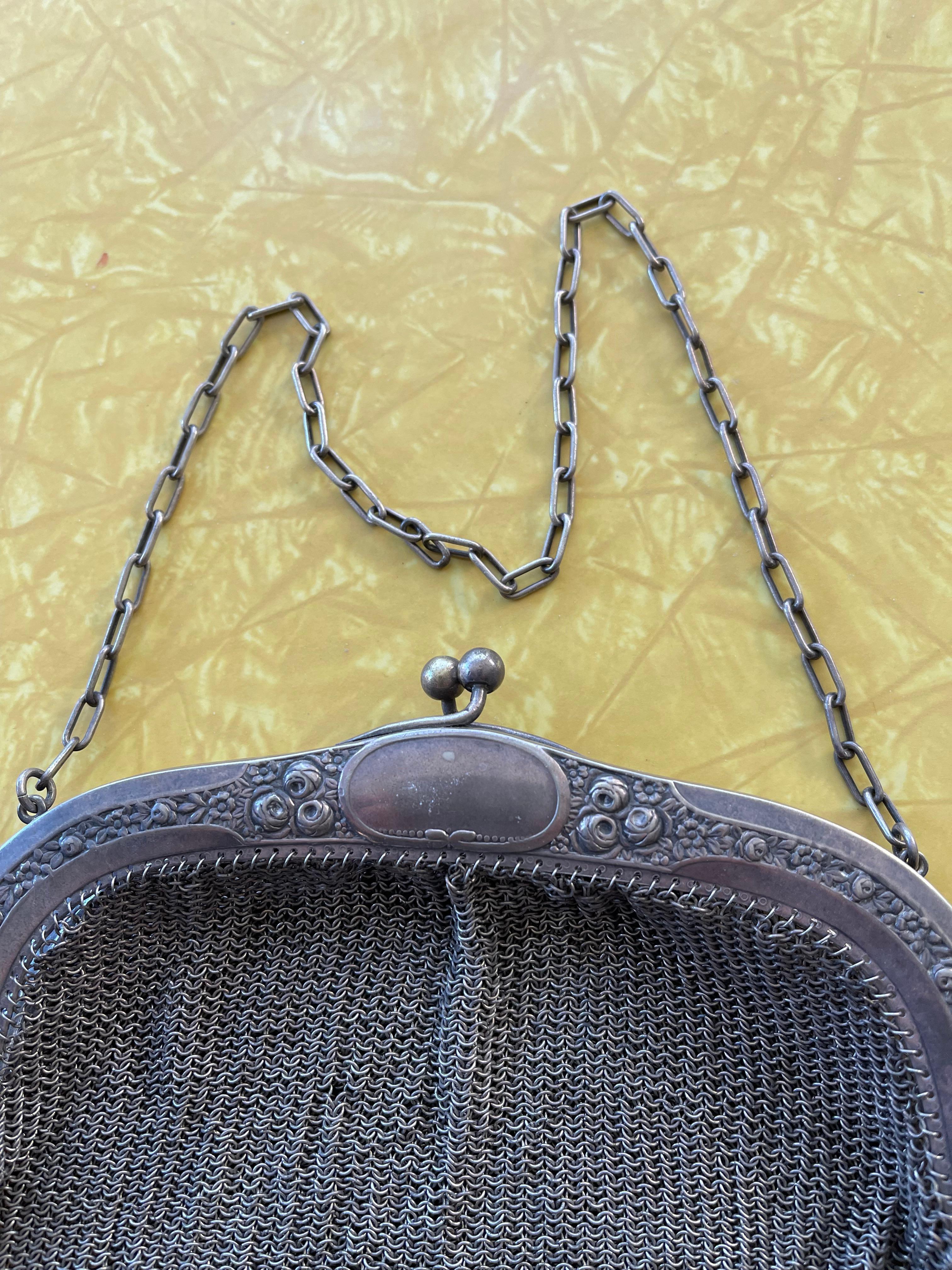 Mid-20th Century 2 Antique Metal Mesh Purses, One is Silver Plate & The other Whiting & Davis