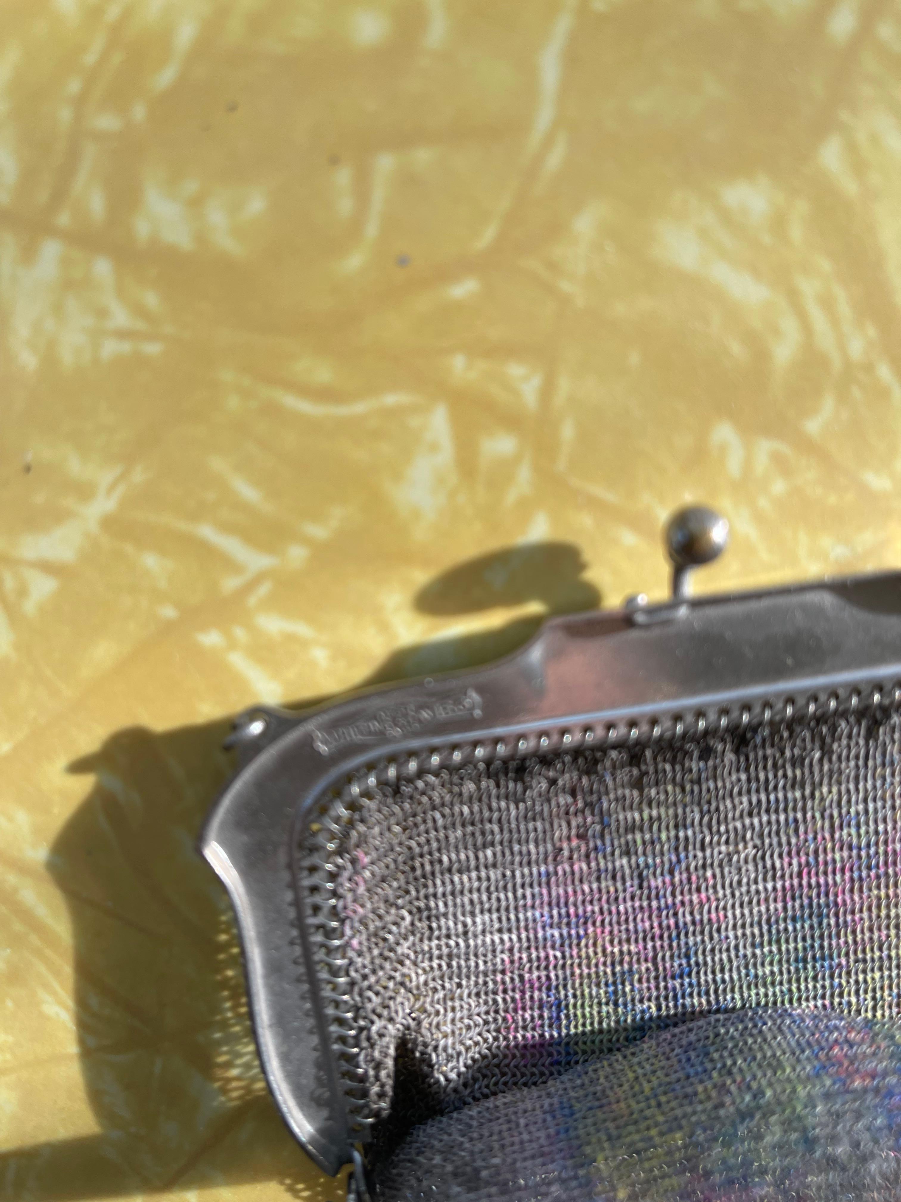 2 Antique Metal Mesh Purses, One is Silver Plate & The other Whiting & Davis 1
