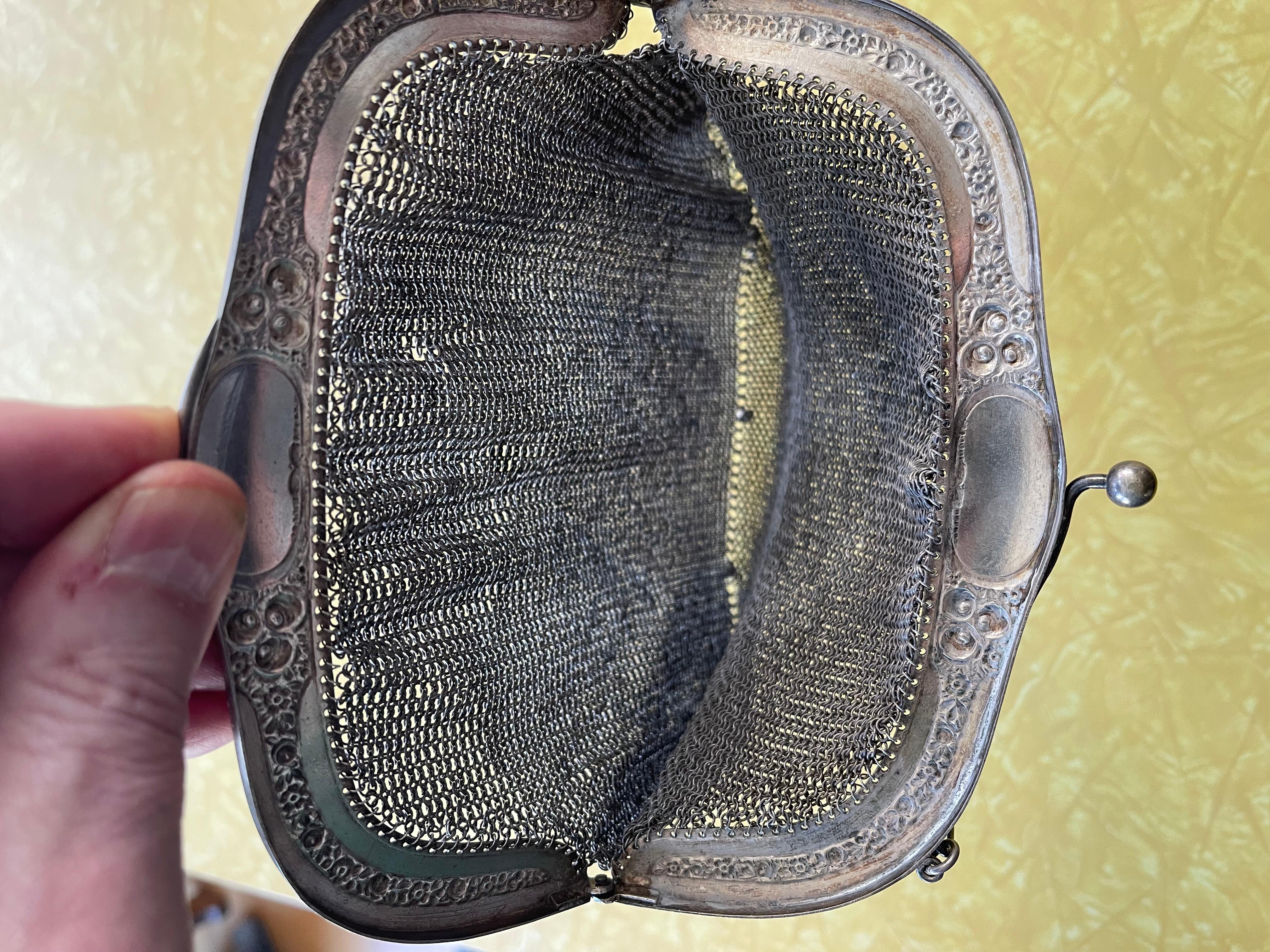 2 Antique Metal Mesh Purses, One is Silver Plate & The other Whiting & Davis 2