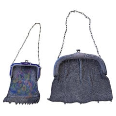 2 Antique Metal Mesh Purses, One is Silver Plate & The other Whiting & Davis