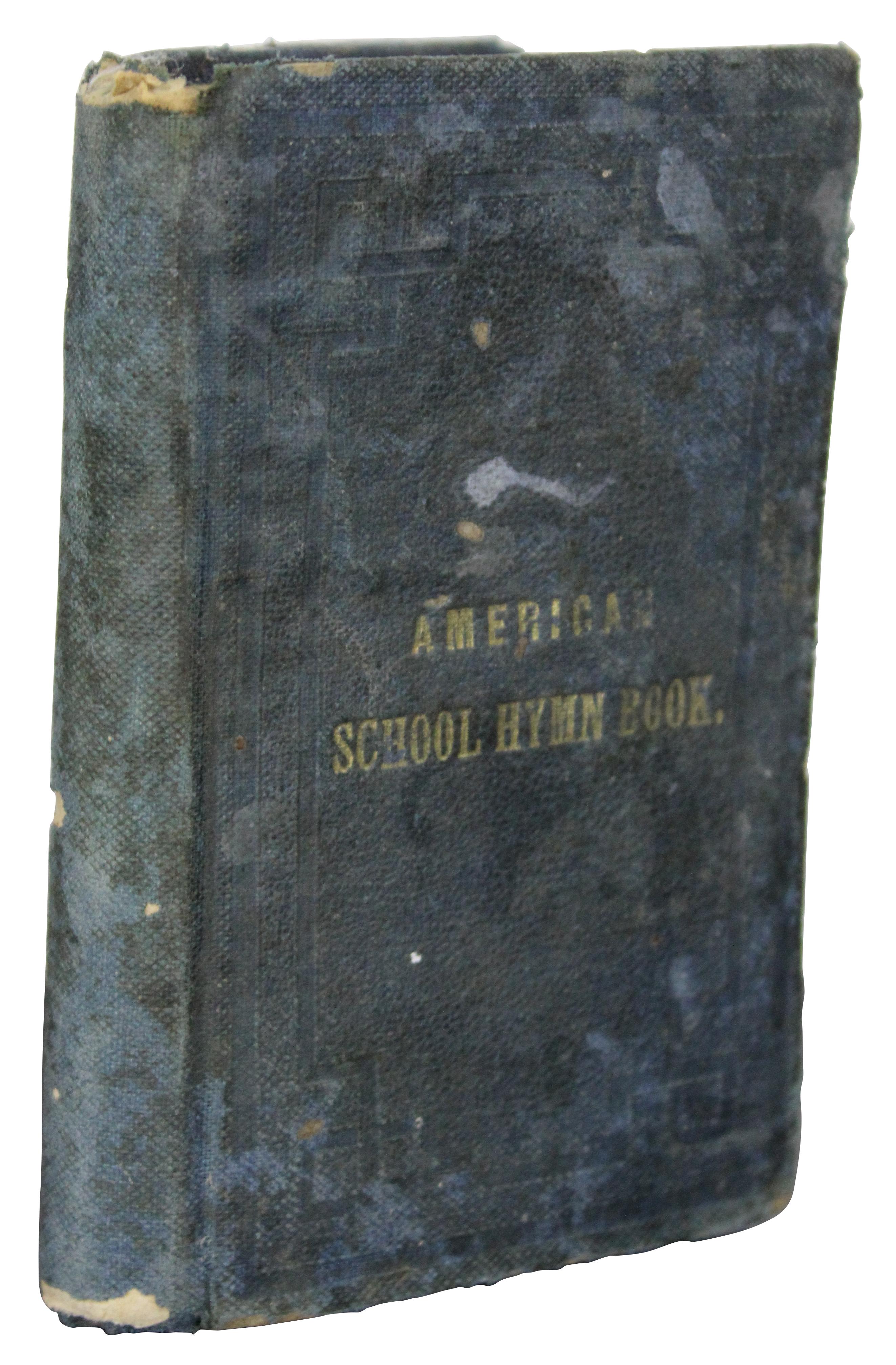 2 antike Miniatur-Leder- Methodistisches Hymnal & American School Hymn-Buch 4,5 (Viktorianisch) im Angebot