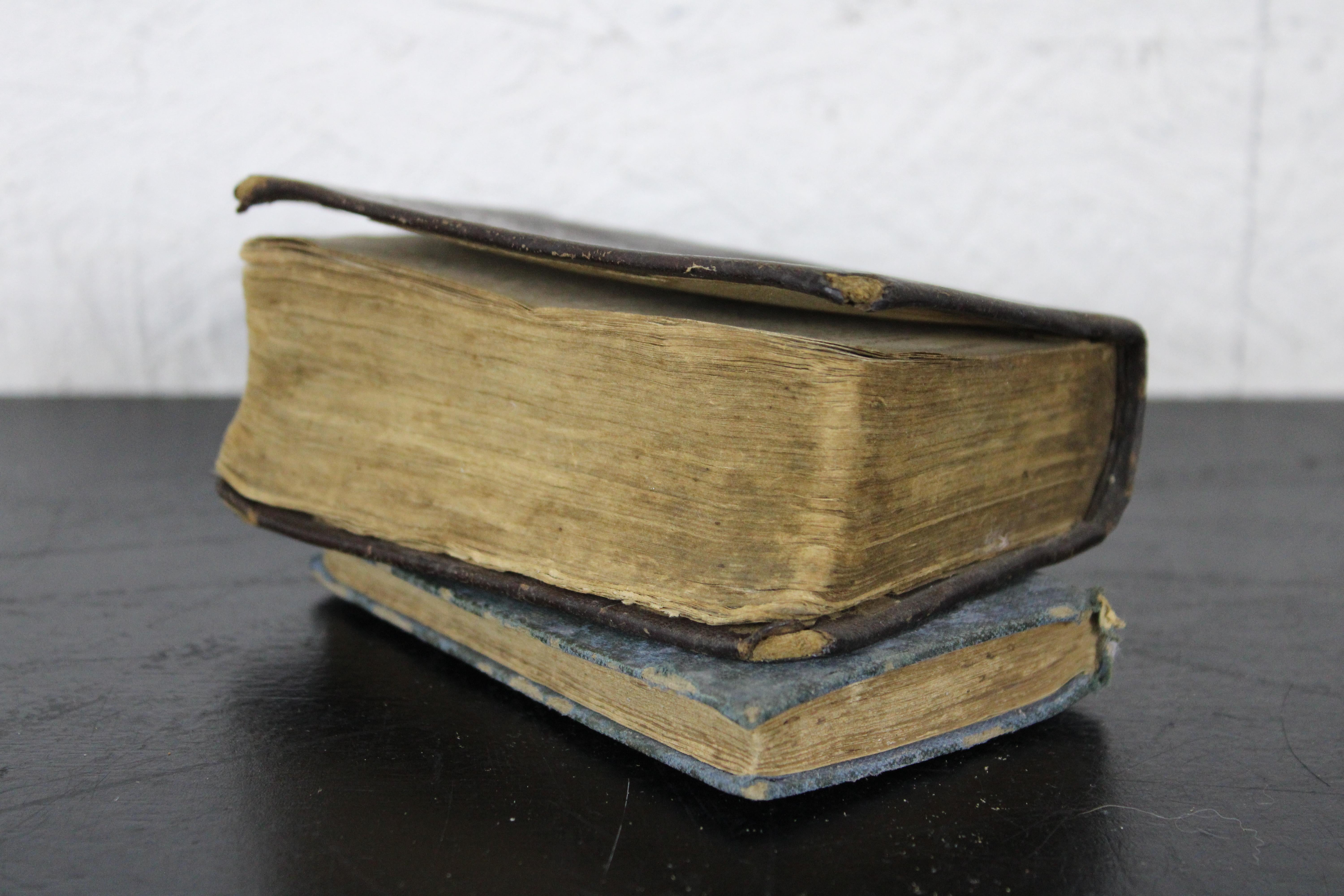 Victorian 2 Antique Miniature Leather Methodist Hymnal & American School Hymn Book For Sale