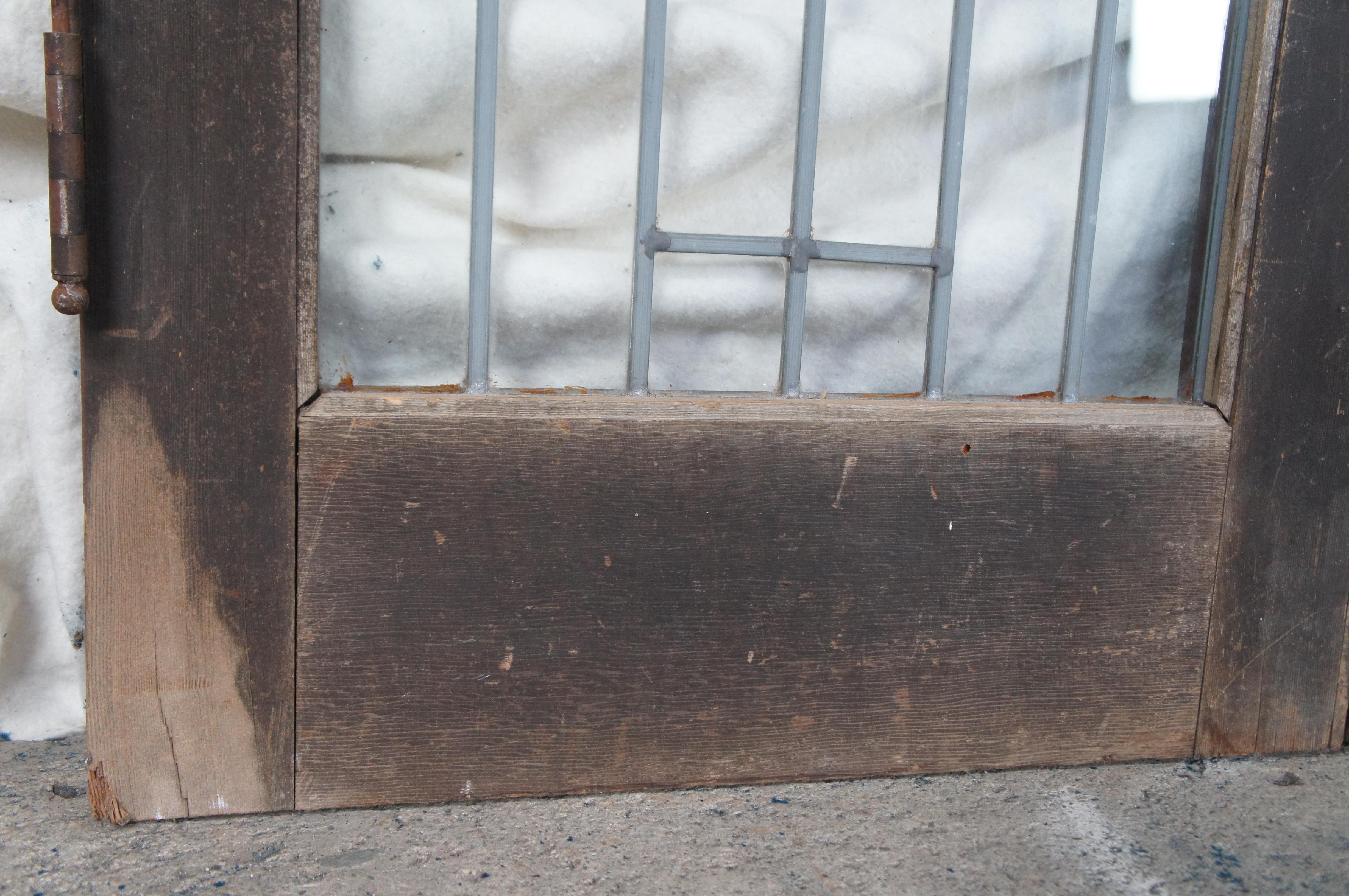 2 portes d'entrée en verre au plomb en Oak Antiques Arts & Crafts Reclaimed 56 x 80