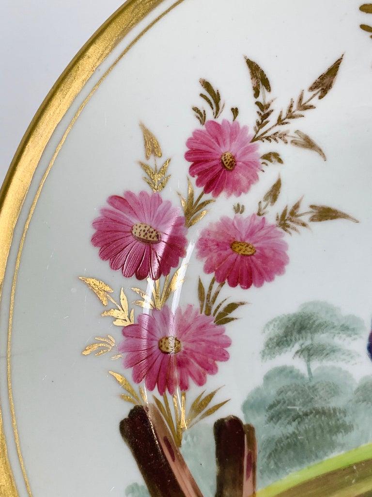 2 Antique Porcelain Chinoiserie Plates Hand Painted by Minton England Circa 1805 3