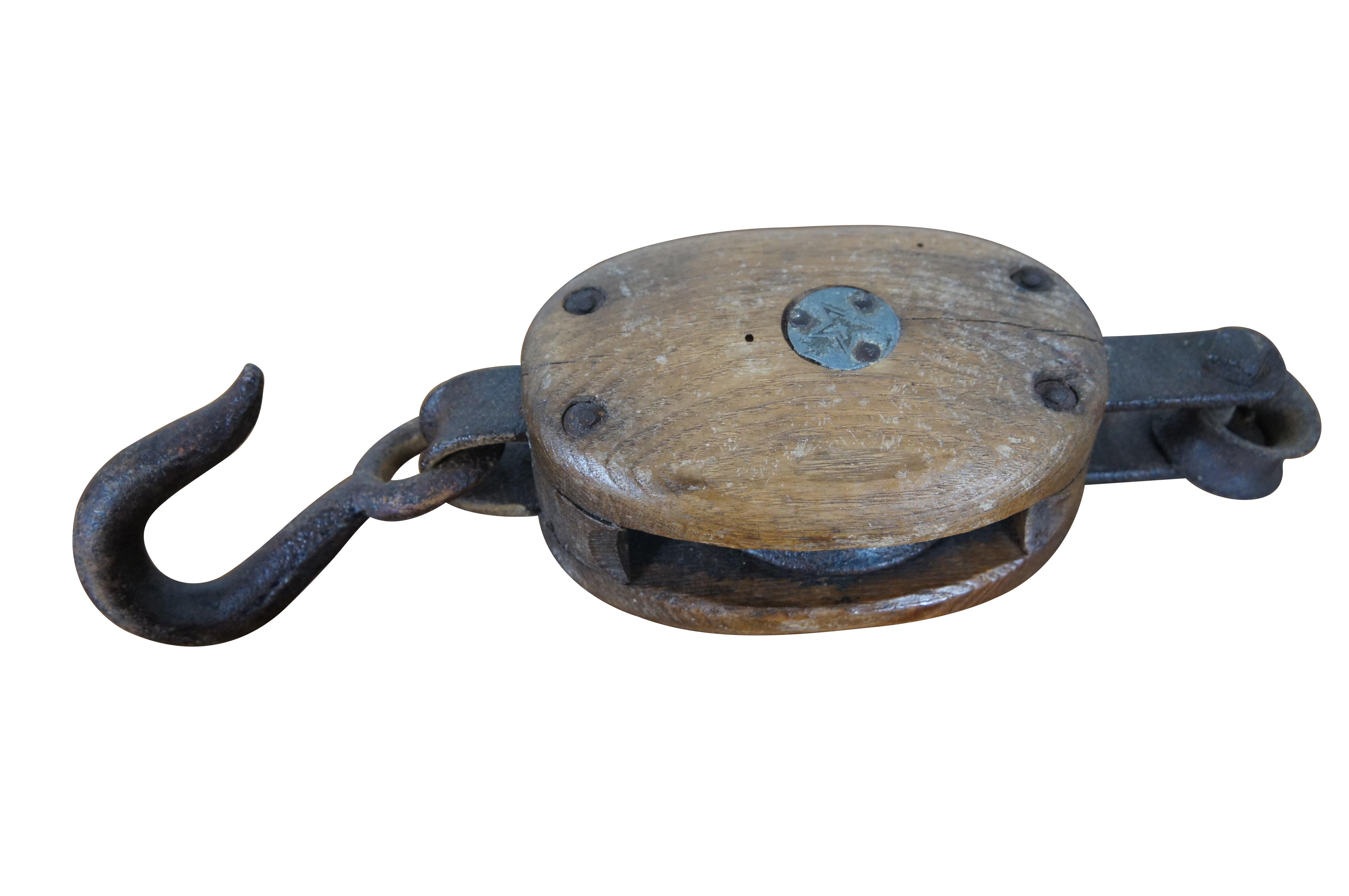 vintage block and tackle pulley