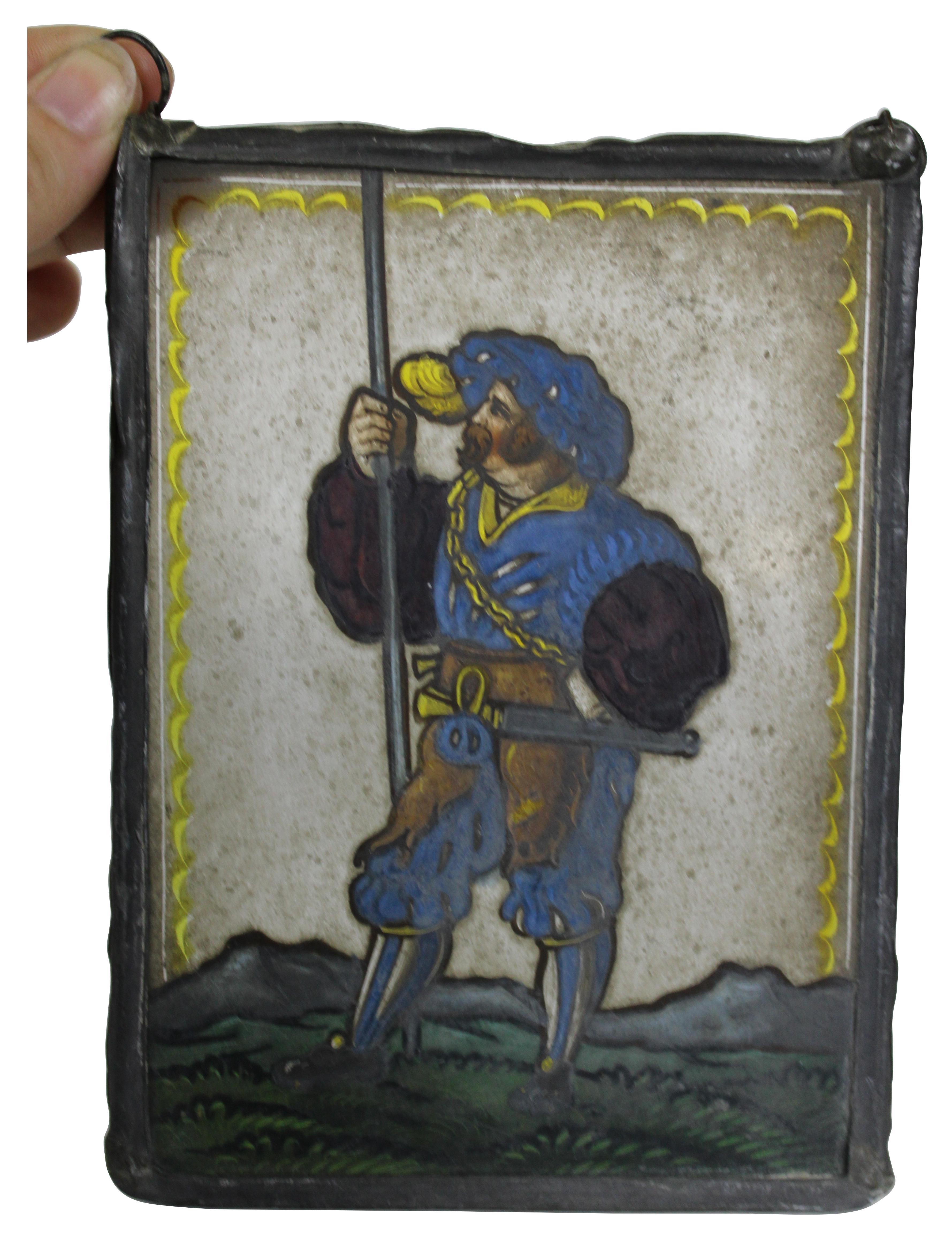 antique reverse painting on glass