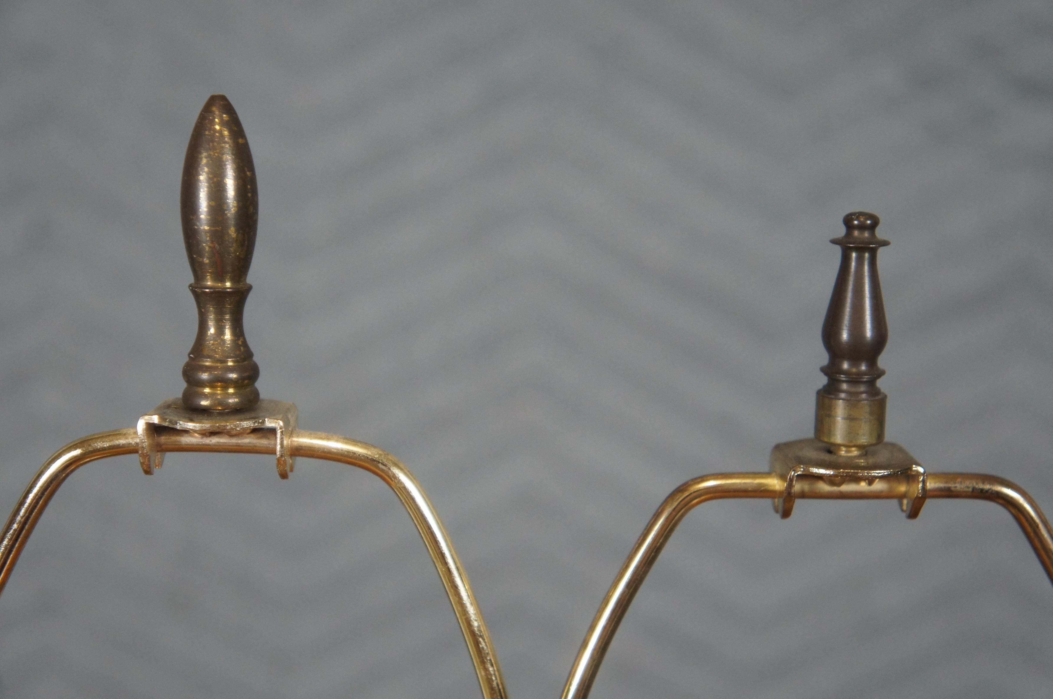 2 Antique Victorian Carved White Marble Alabaster Trophy Urn Table Lamps 24