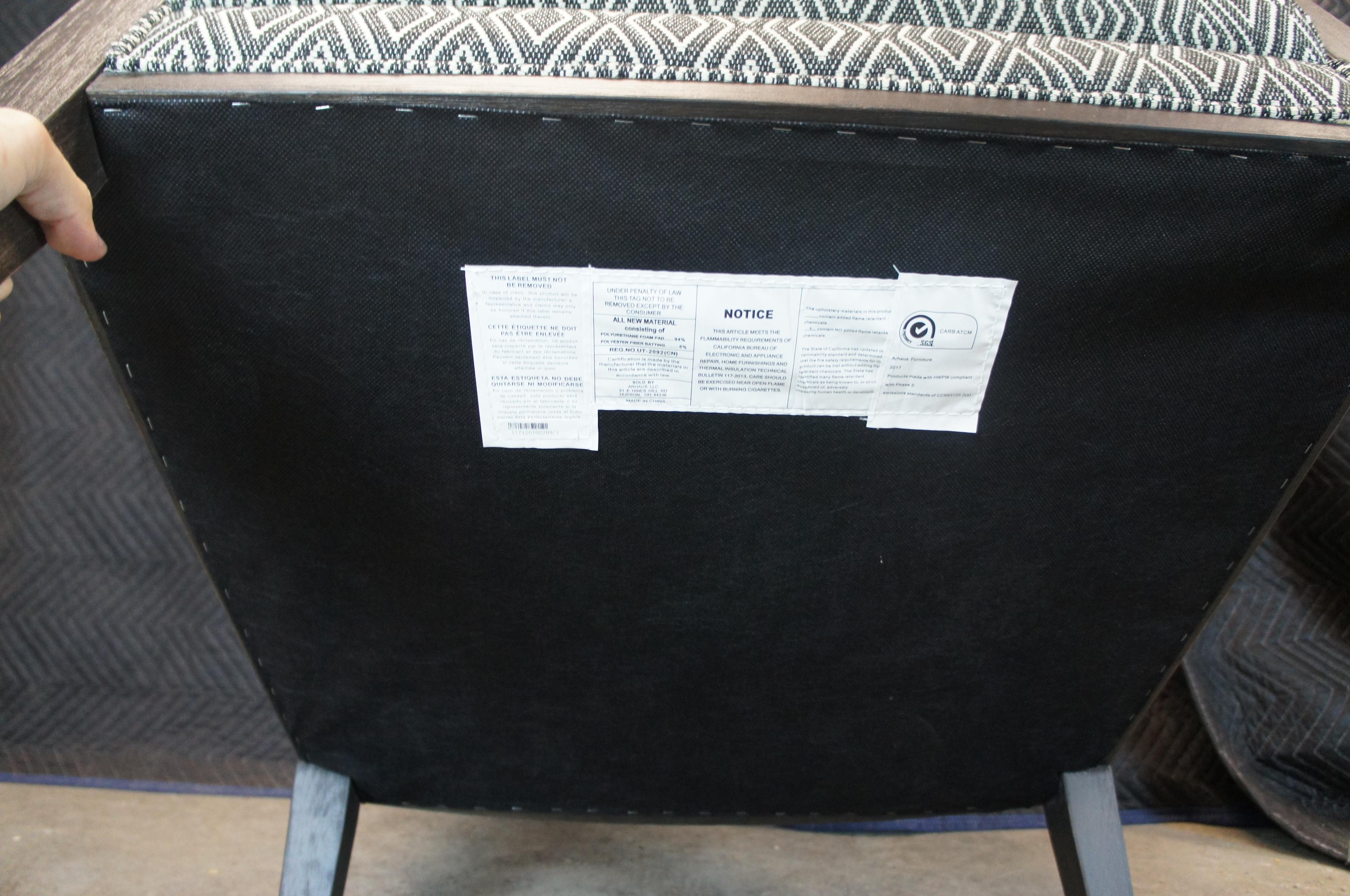 2 Arhaus James Studio Modern Upholstered Club Lounge Office Library Arm Chairs 5