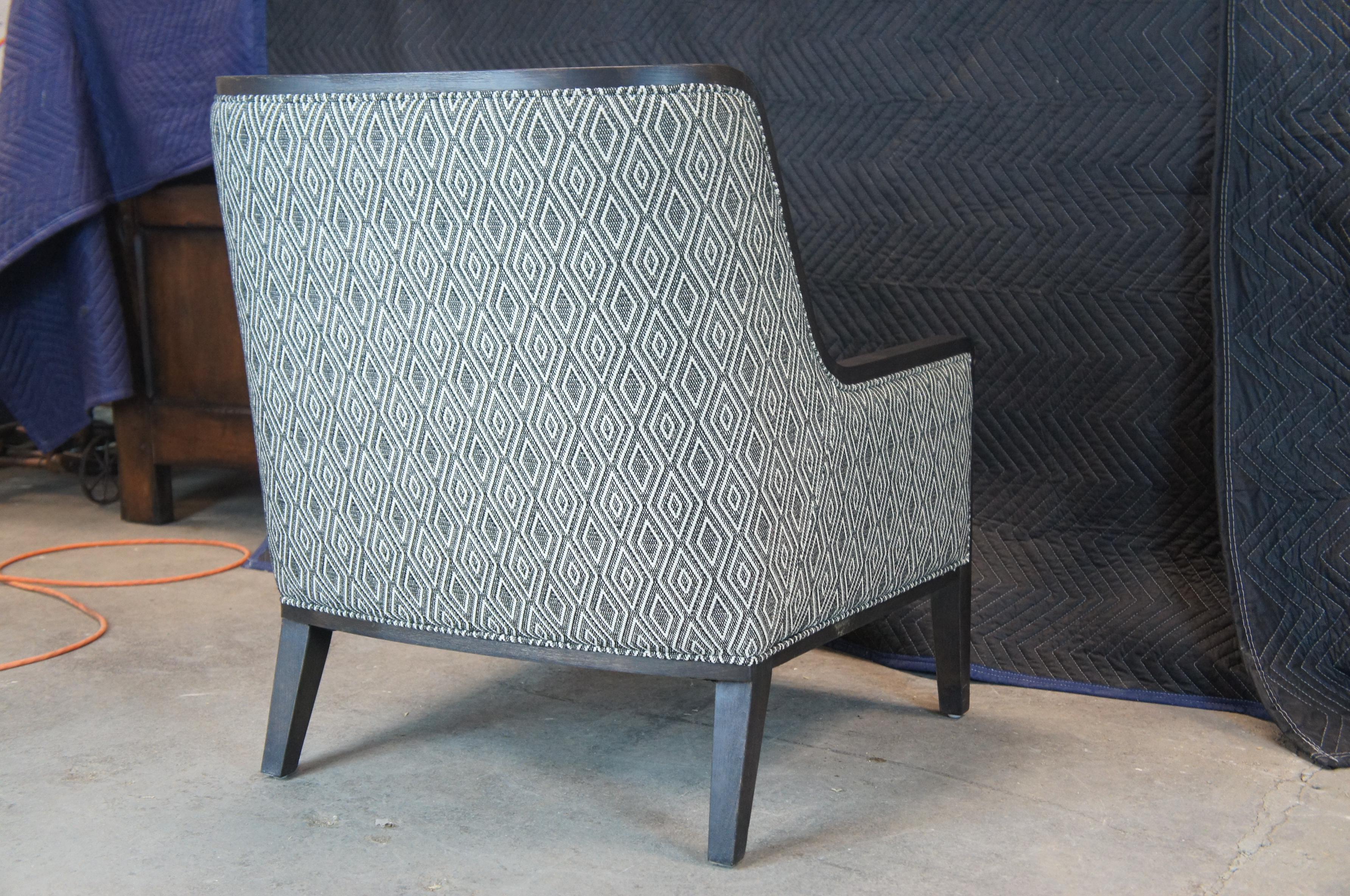 20th Century 2 Arhaus James Studio Modern Upholstered Club Lounge Office Library Arm Chairs