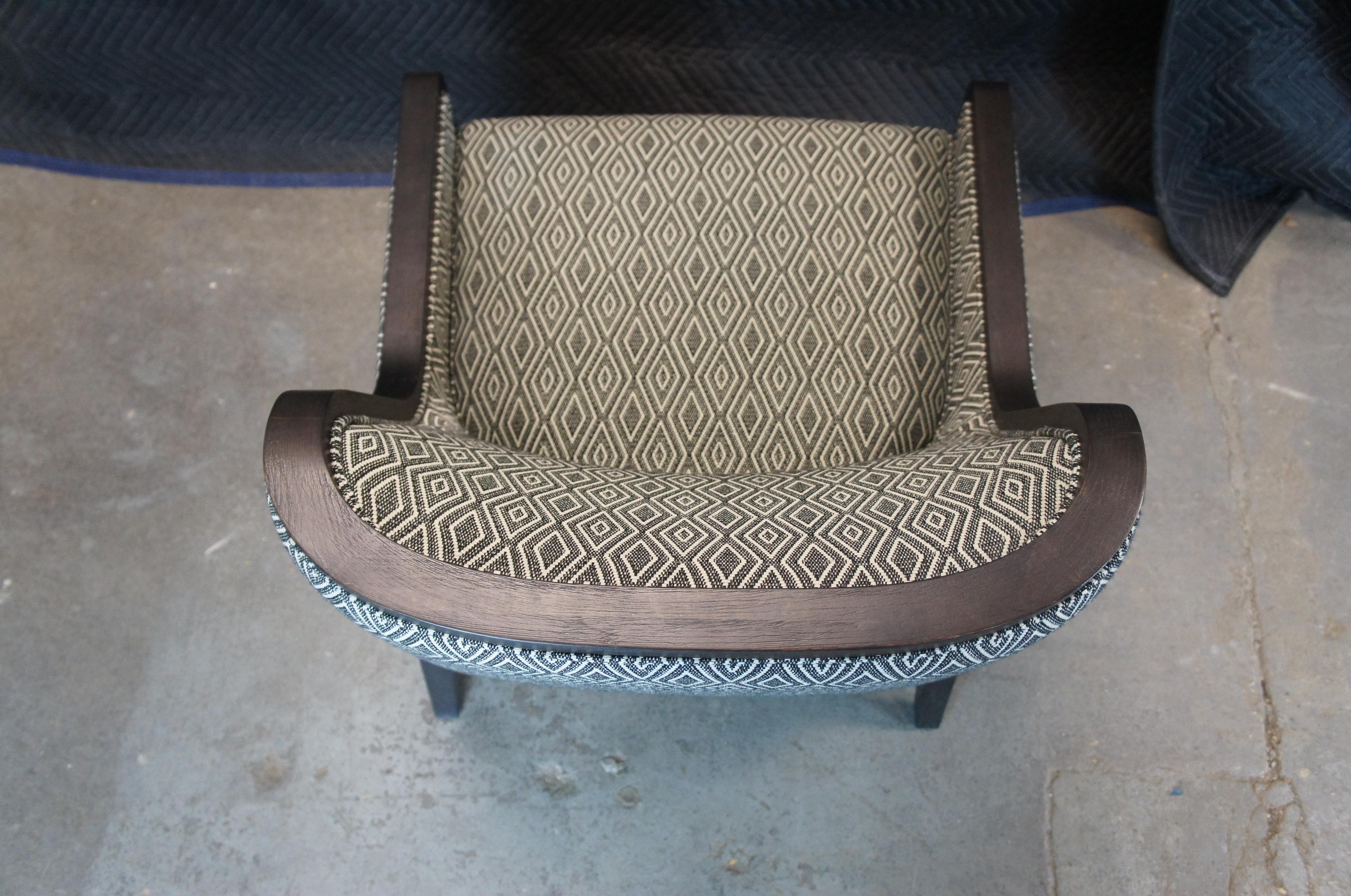 Fabric 2 Arhaus James Studio Modern Upholstered Club Lounge Office Library Arm Chairs