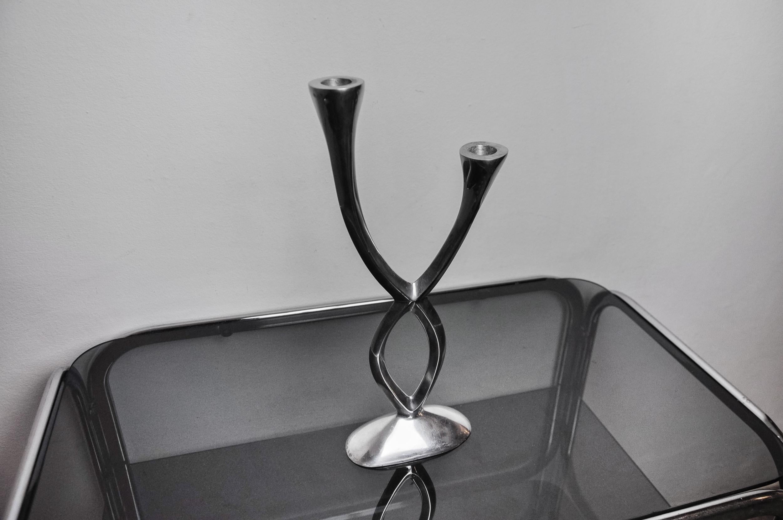 2-Arm Candlestick by Matthew Hilton, England, 1980 In Good Condition For Sale In BARCELONA, ES