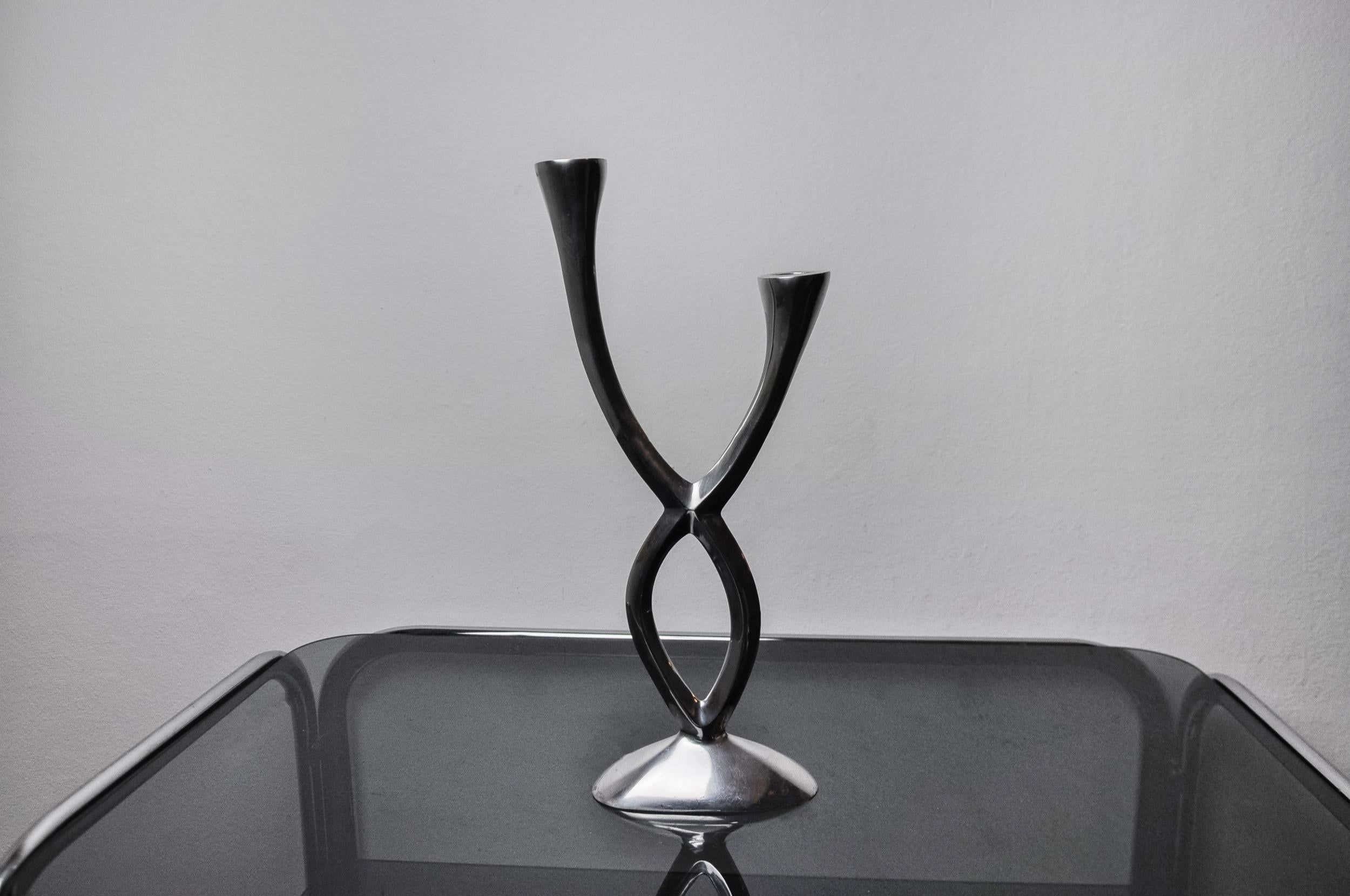 2-Arm Candlestick by Matthew Hilton, England, 1980 For Sale 1