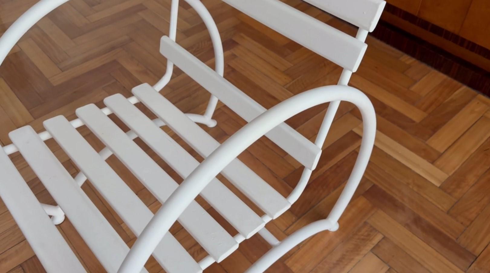 2 Armchairs 1930, France, Style: Art Deco, Material: Wood and iron For Sale 9