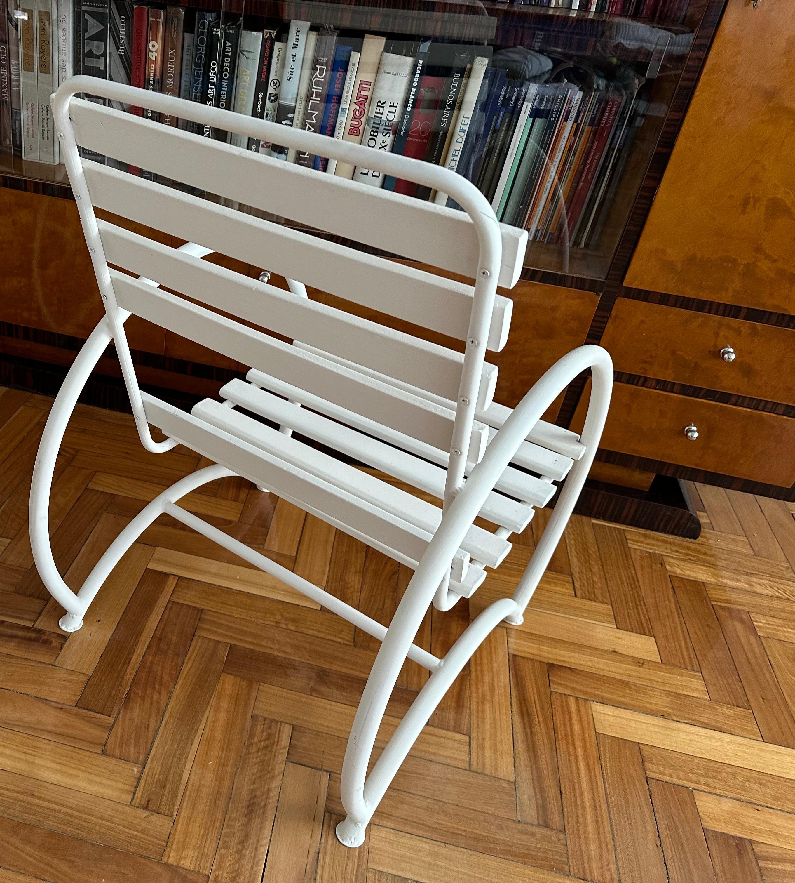 Mid-20th Century 2 Armchairs 1930, France, Style: Art Deco, Material: Wood and iron For Sale