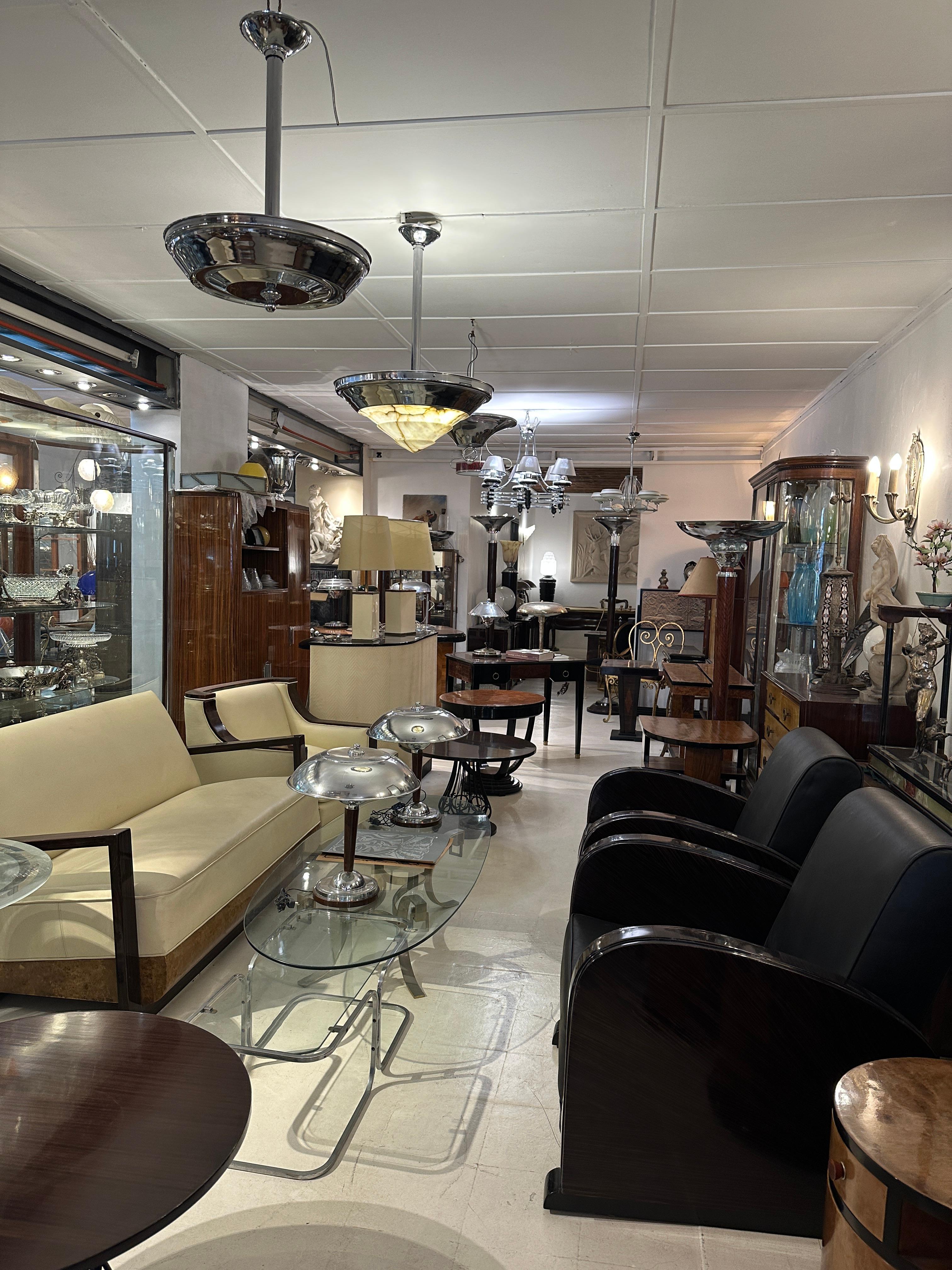 2 Armchairs Art Deco in wood and leather, Made in France, 1920 For Sale 12