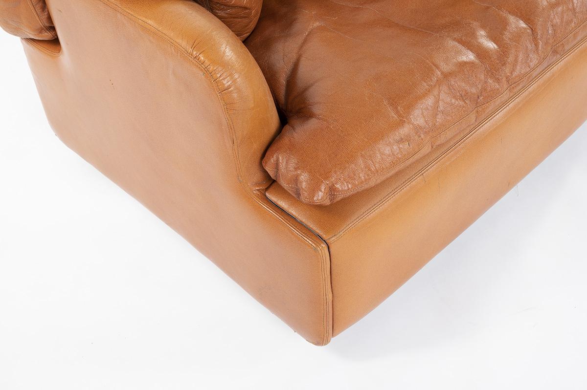 2 Armchairs Brown Leather by Alberto Rosselli Edited Saporiti, 1970 2