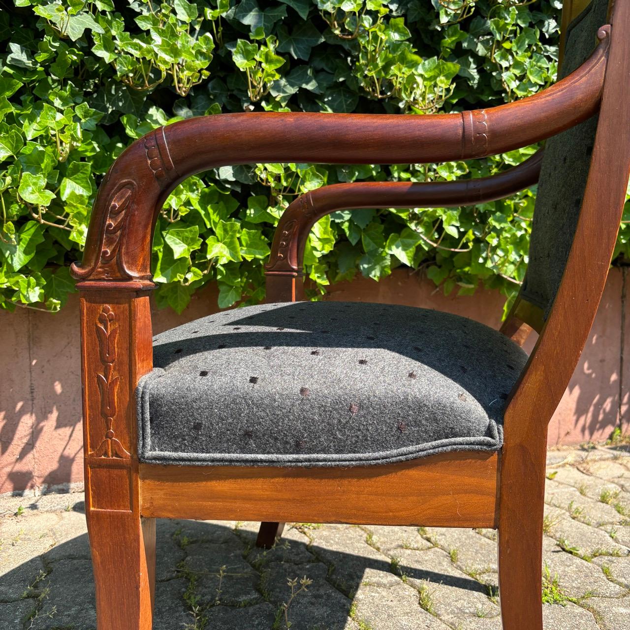2 poltrone  Classicismo - Impero  Noce in vendita 4