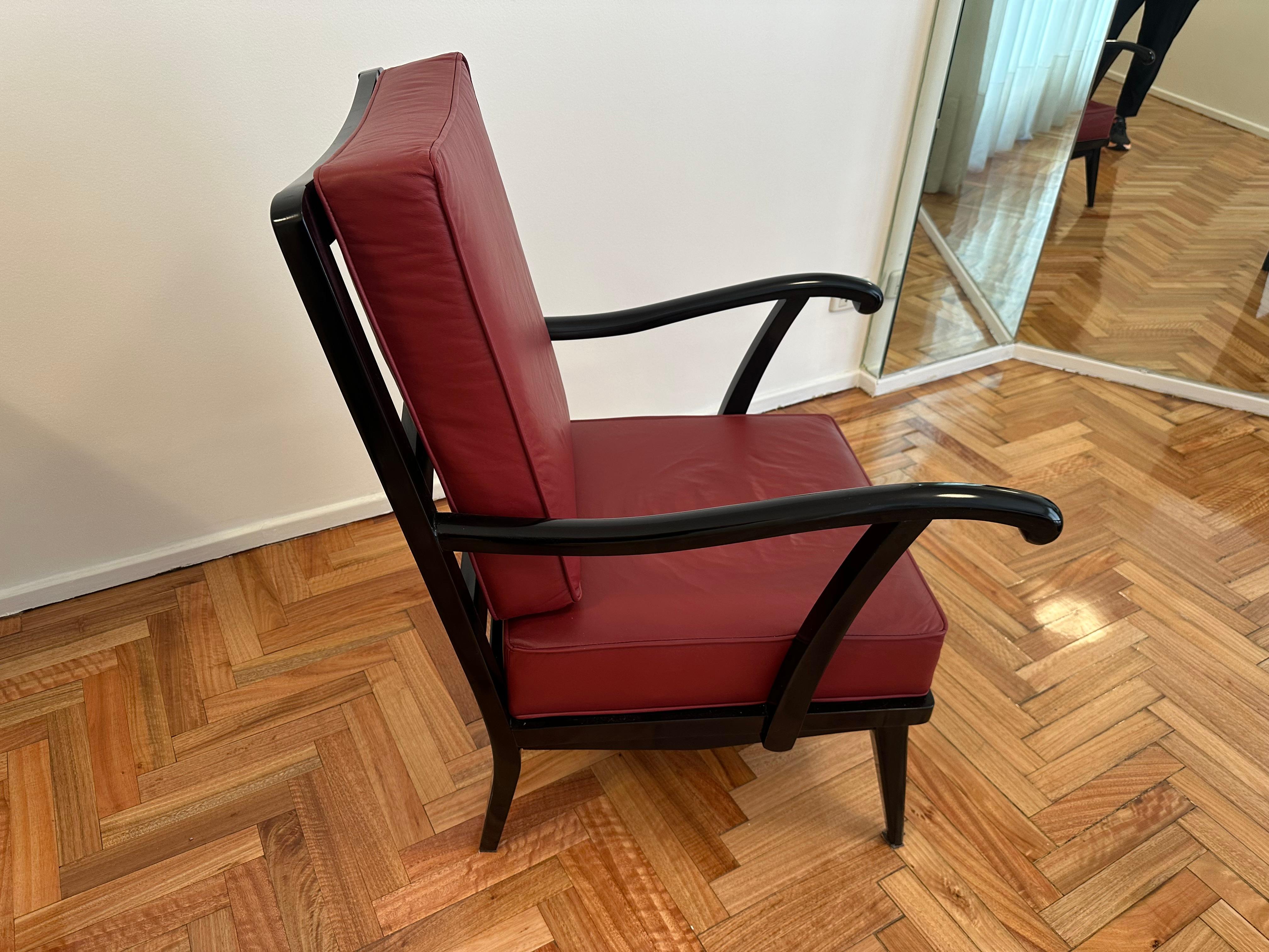 2 Armchairs in Leather,  Year:  1960, Country: Italy For Sale 5