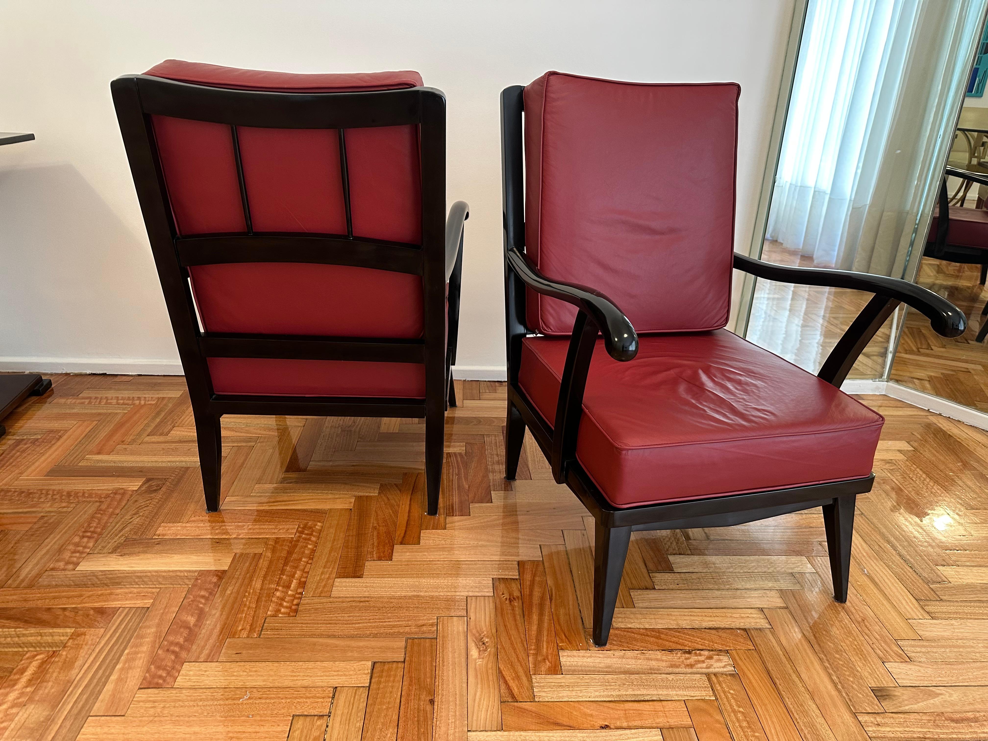 2 Armchairs in Leather,  Year:  1960, Country: Italy For Sale 7