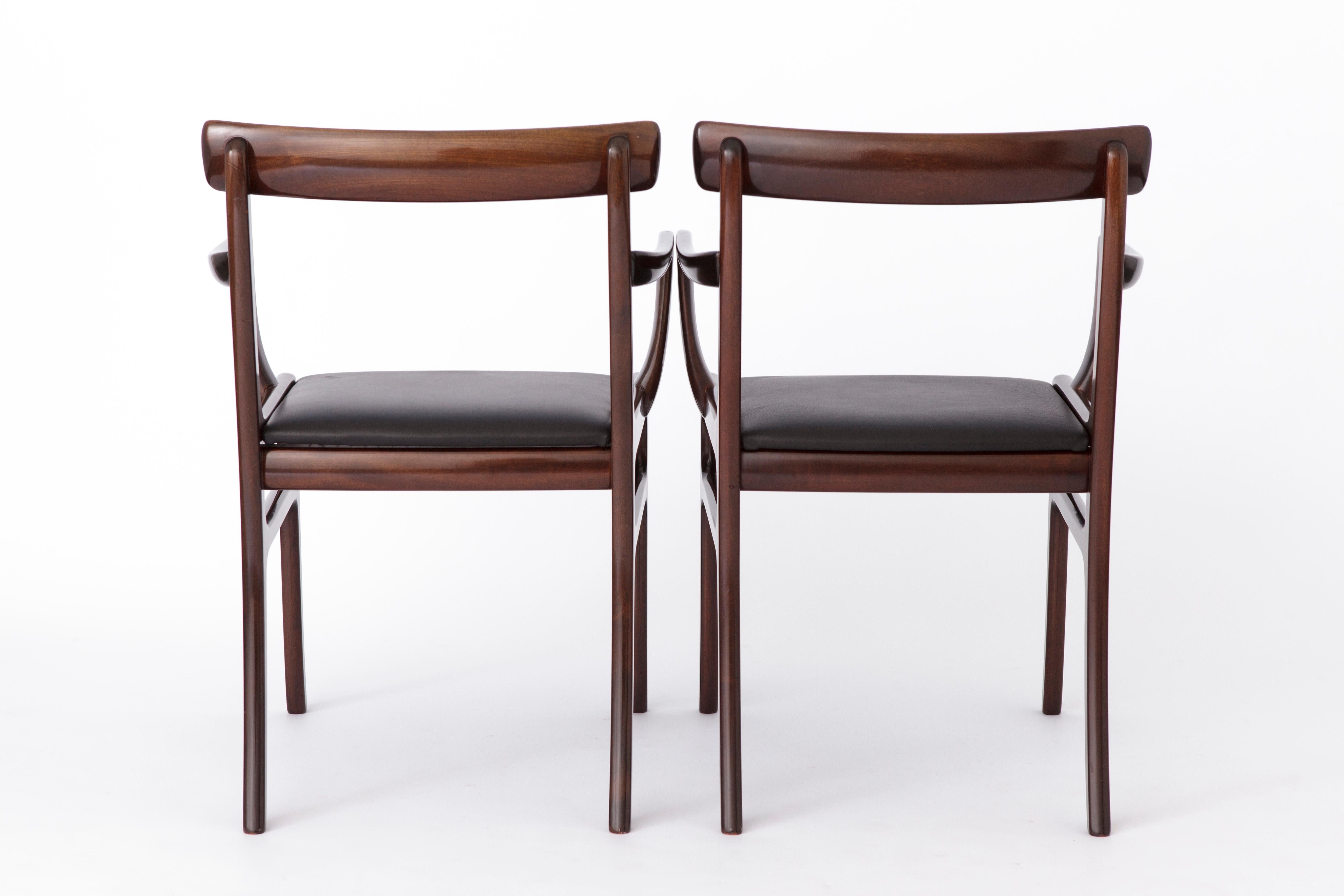 Teak 2 Armchairs Vintage 1960s by Ole Wanscher, model Rungstedlund, Danish For Sale