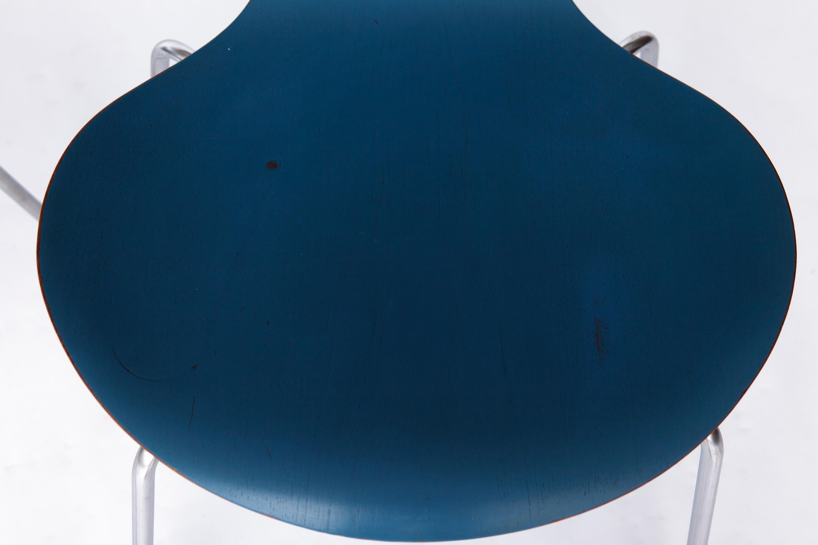 2 Arne Jacobsen Serie 7 Stühle - Model No. 3107 - Fritz Hansen Vintage 1950s Dining (Poliert) im Angebot