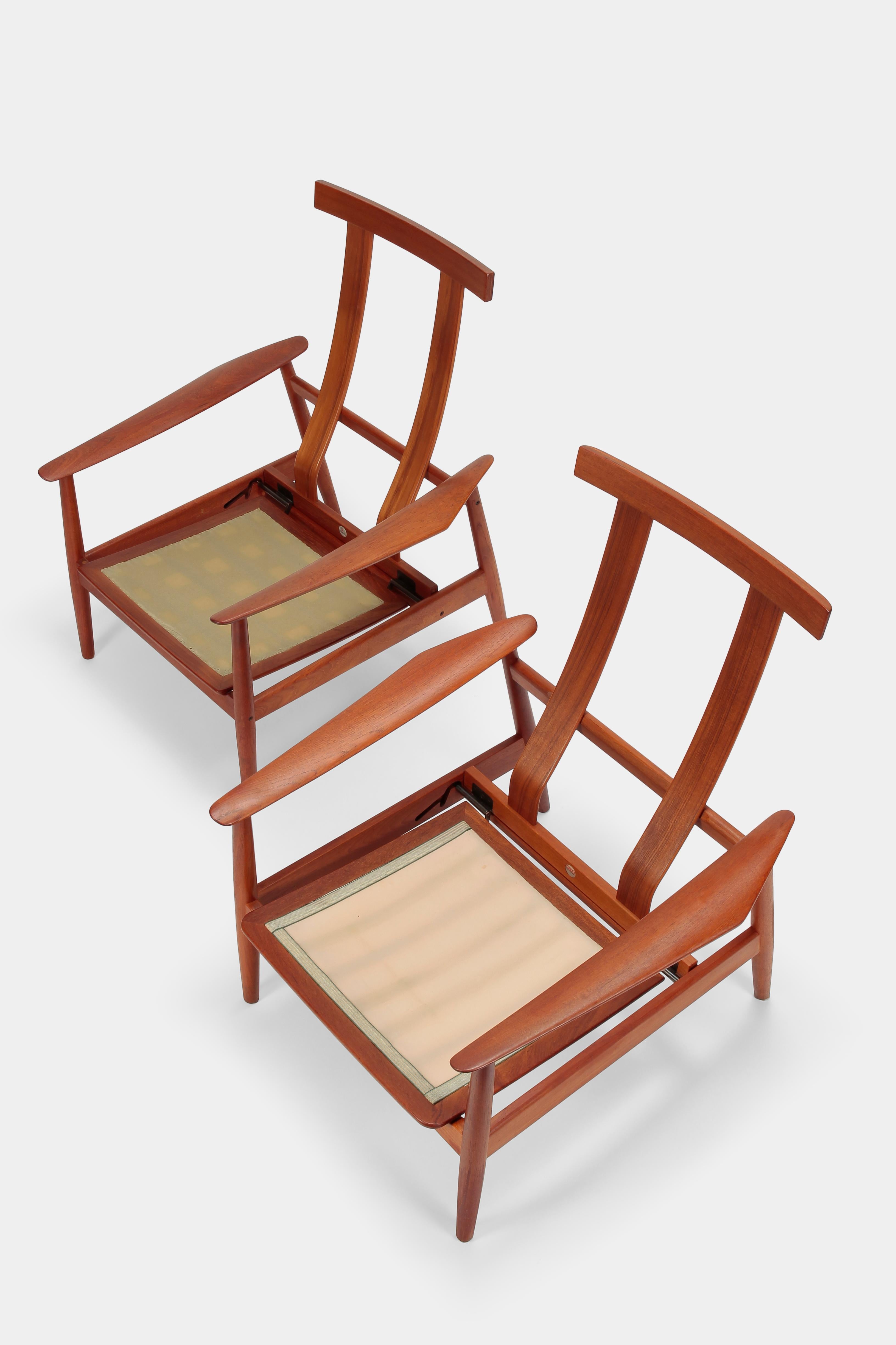 2 Arne Vodder High Back Chairs France & Son Teak, 1960s In Good Condition In Basel, CH