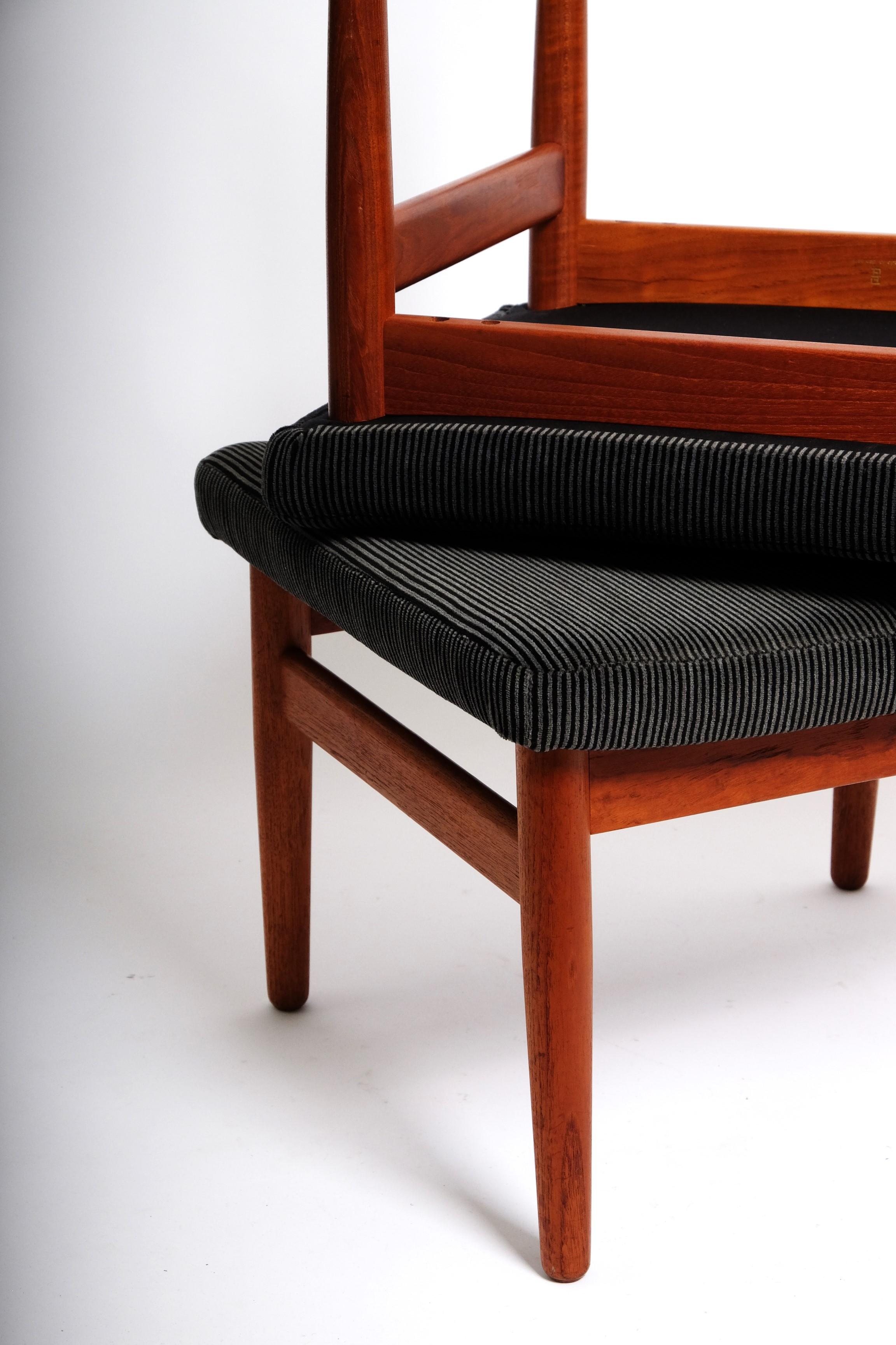 Two Mid-Century Stools by Arne Vodder FD164 Ottomans France & Son, Denmark 1960s For Sale 6