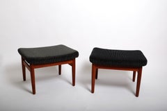 Two Mid-Century Stools by Arne Vodder FD164 Ottomans France & Son, Denmark 1960s