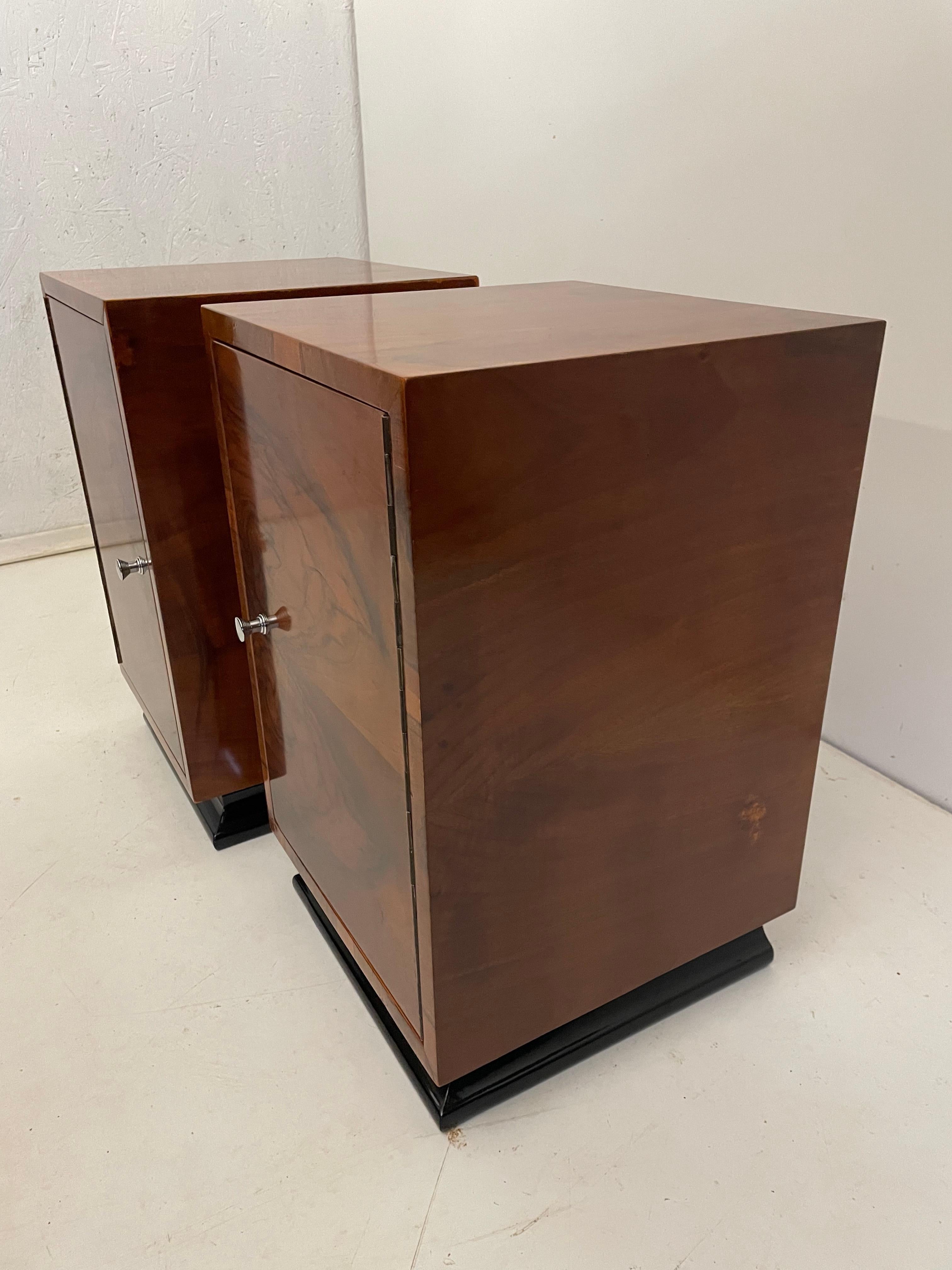 2 Art Deco Bedside Tables In Good Condition In Kraków, Małopolska