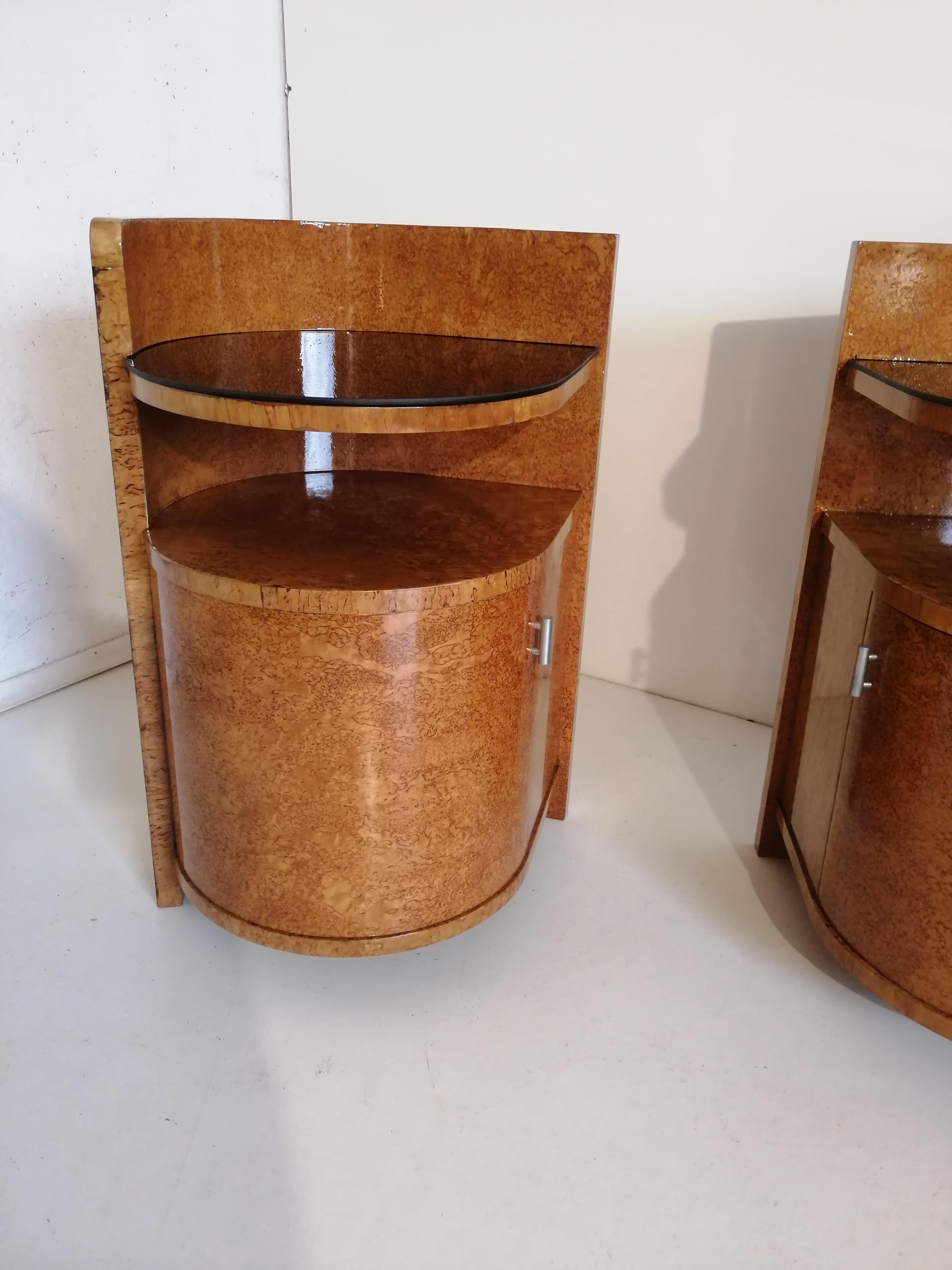 Mid-20th Century 2 Art Deco Bedside Tables