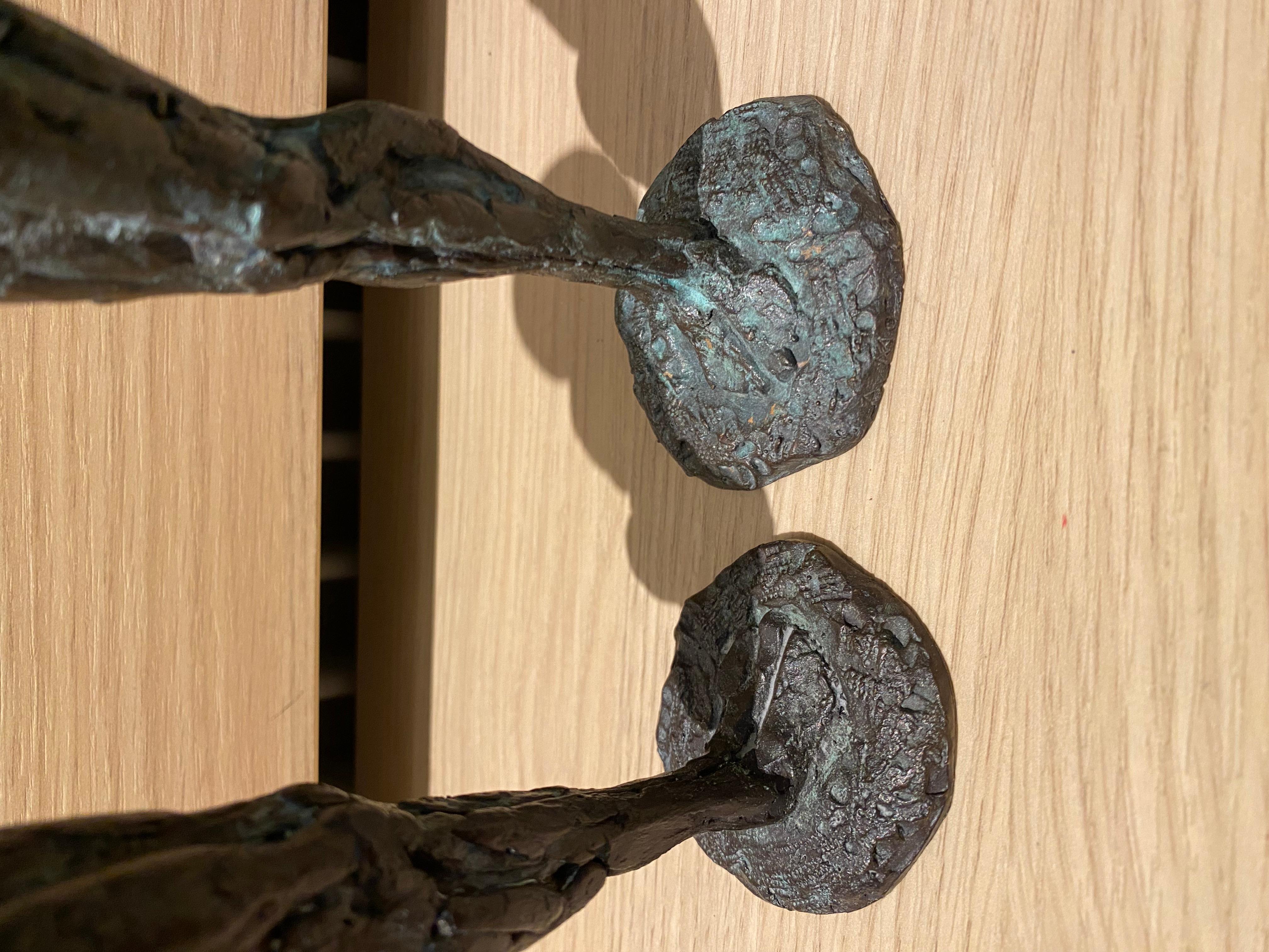 2 Chandeliers Art Déco en bronze d'après Alberto Giacometti, signés A. Moreno en vente 3