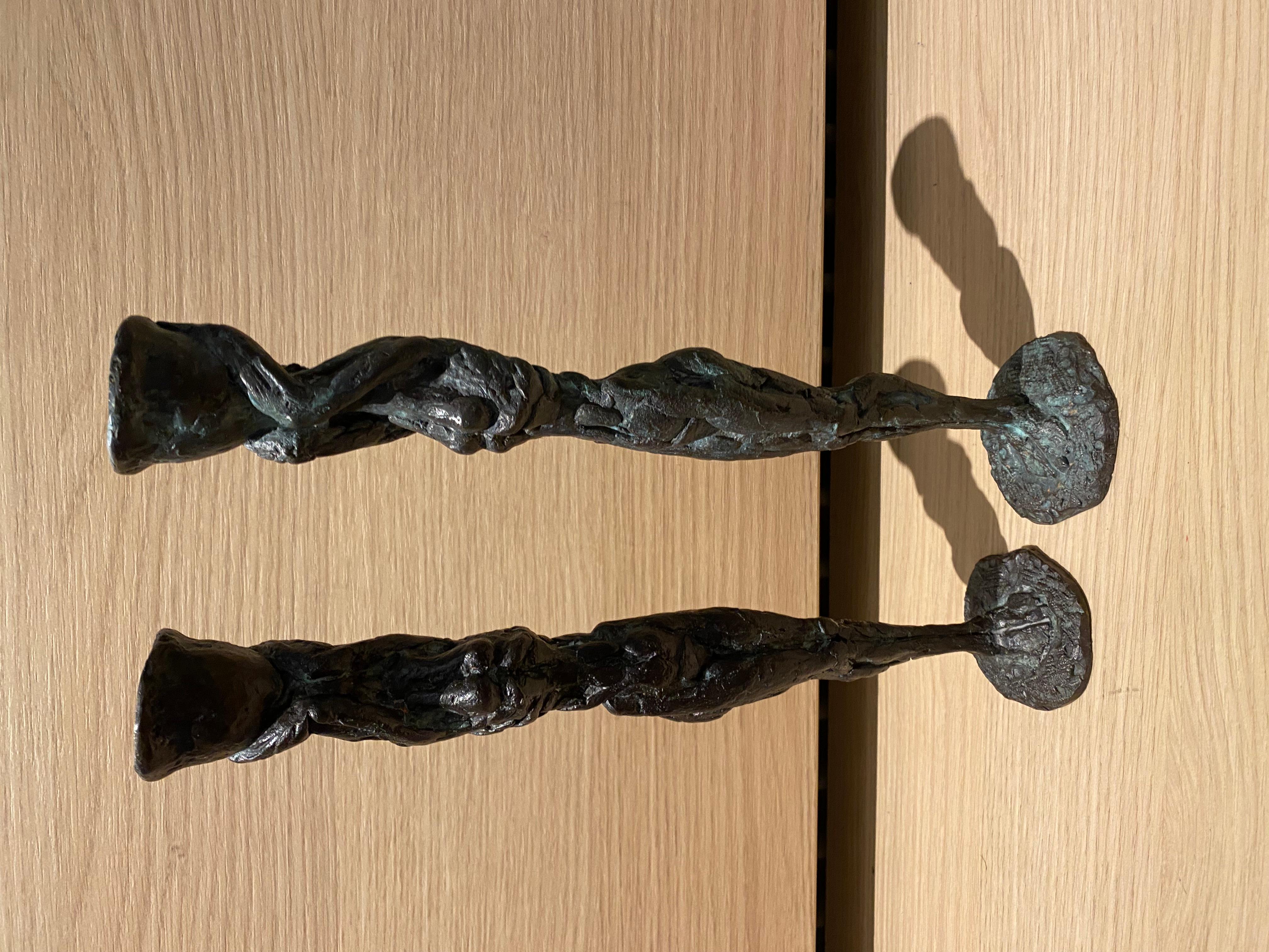 2 Chandeliers Art Déco en bronze d'après Alberto Giacometti, signés A. Moreno en vente 4