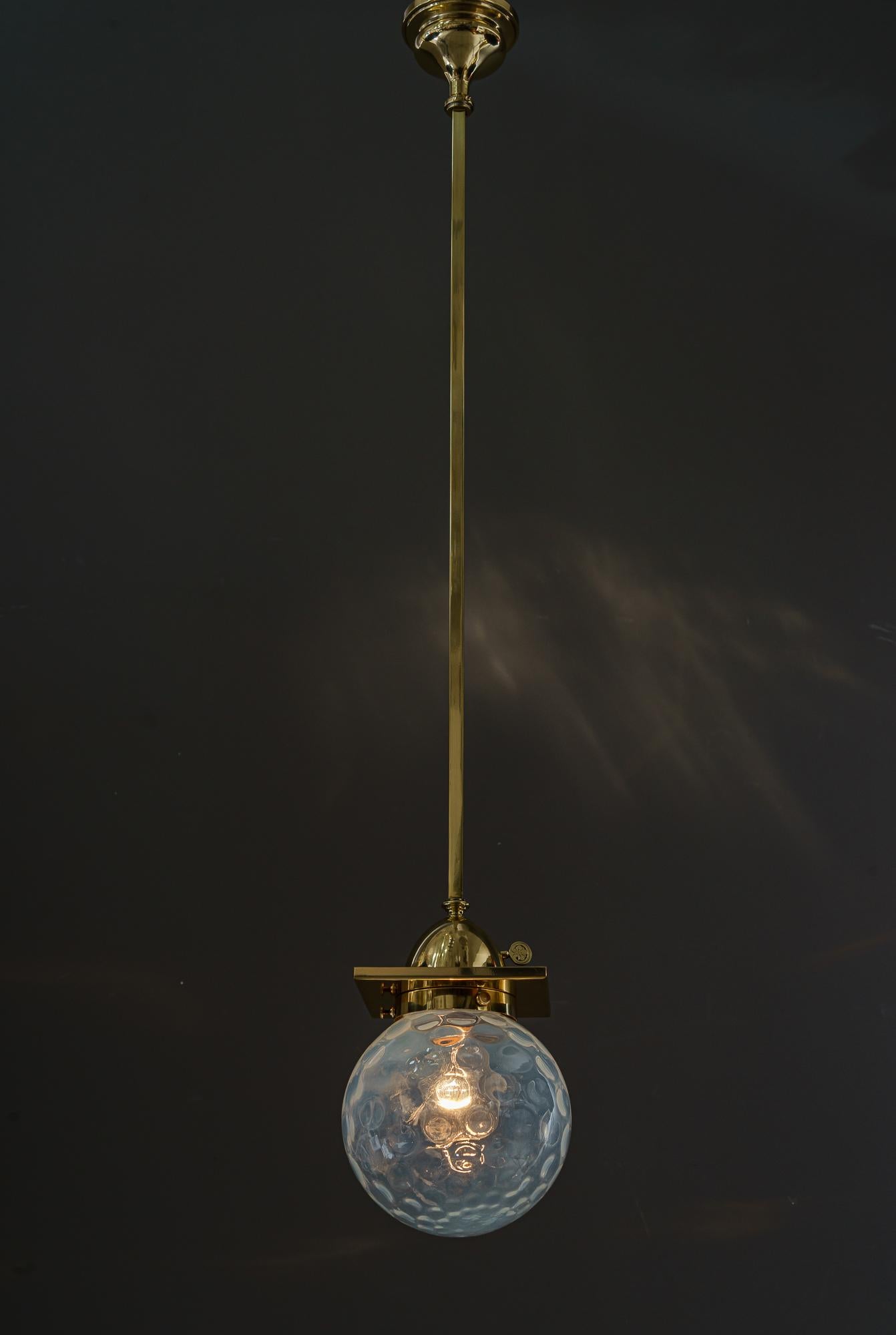 2 Art Deco Deckenlampen mit original Glasschirmen Wien um 1920er Jahre  im Angebot 3