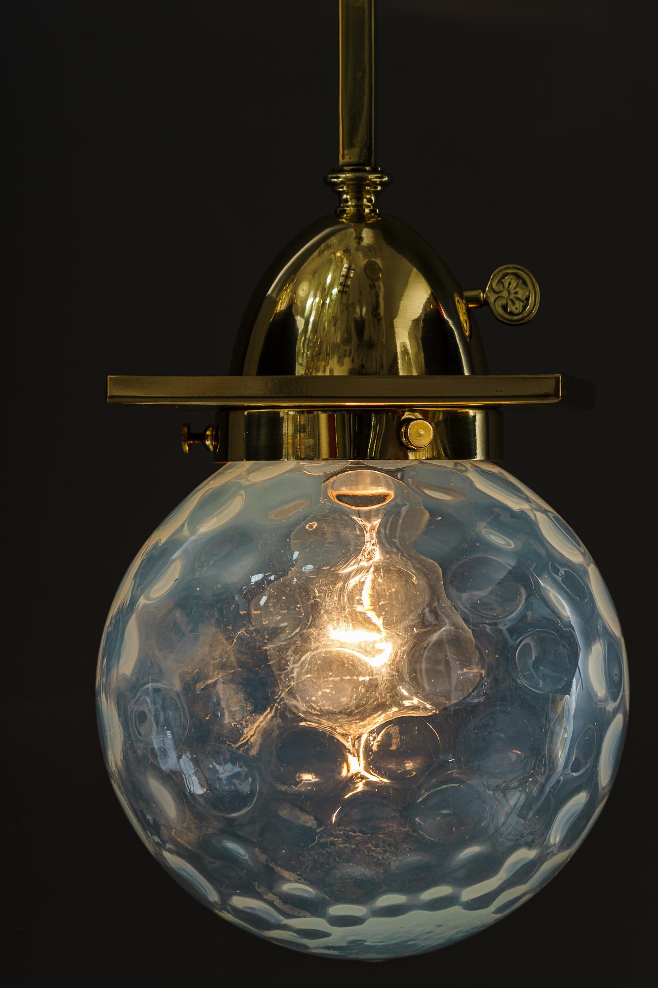 2 Art Deco Deckenlampen mit original Glasschirmen Wien um 1920er Jahre  im Angebot 4