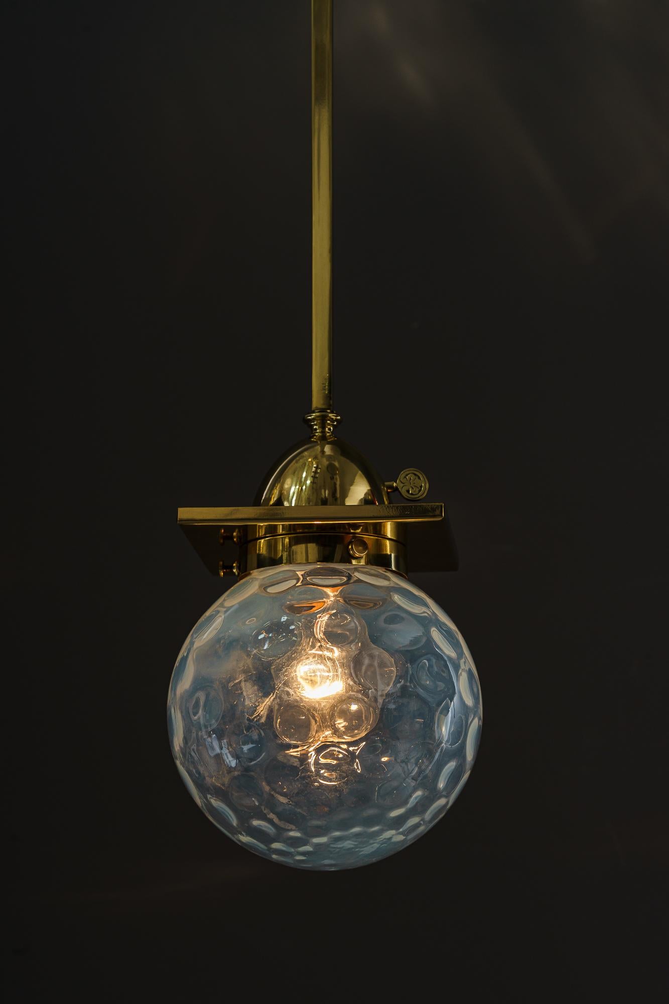 2 Art Deco Deckenlampen mit original Glasschirmen Wien um 1920er Jahre  im Angebot 2