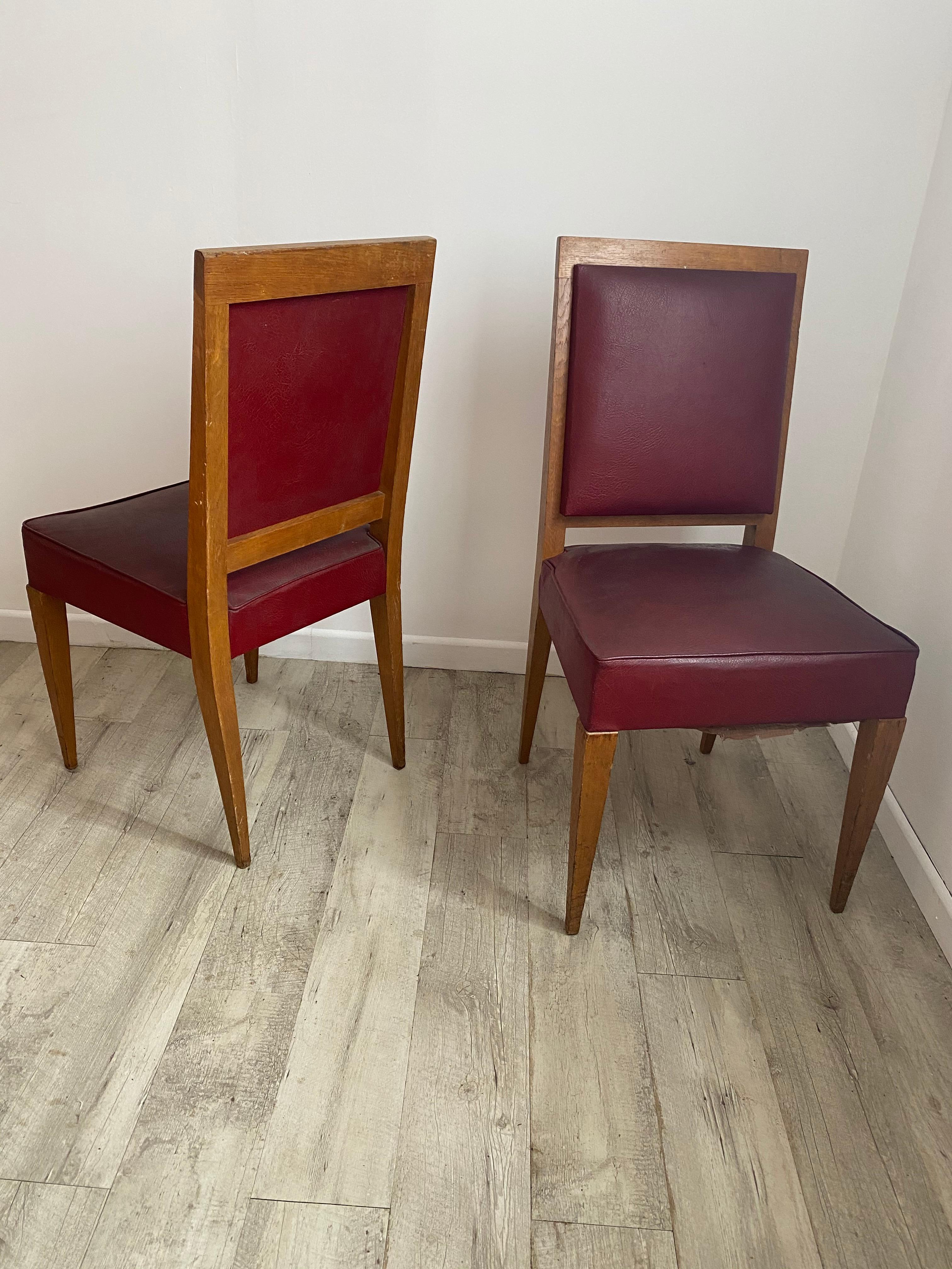 2 Art Deco Chairs in the Style of Jean Michel Frank, circa 1930 In Good Condition For Sale In Saint-Ouen, FR