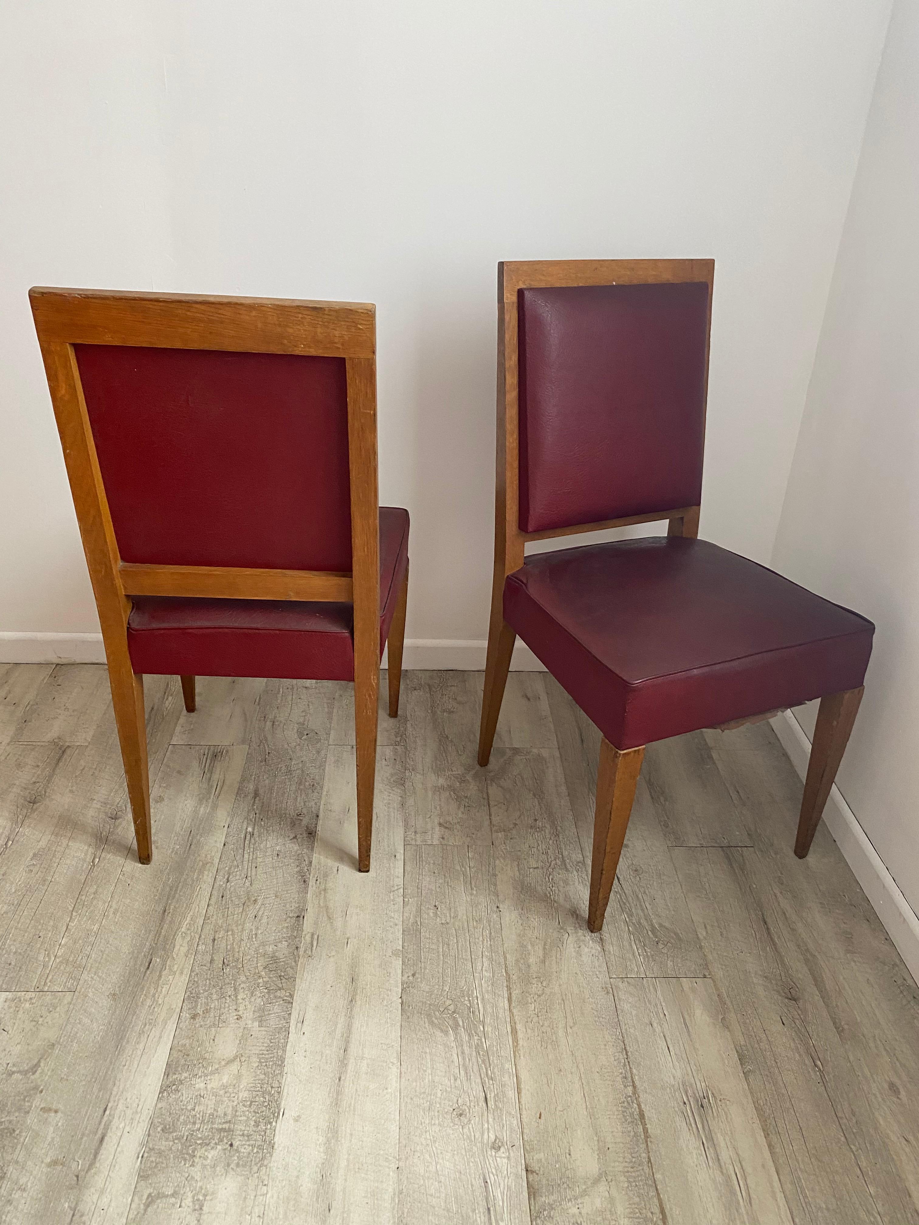 2 Art Deco Chairs in the Style of Jean Michel Frank, circa 1930 For Sale 1