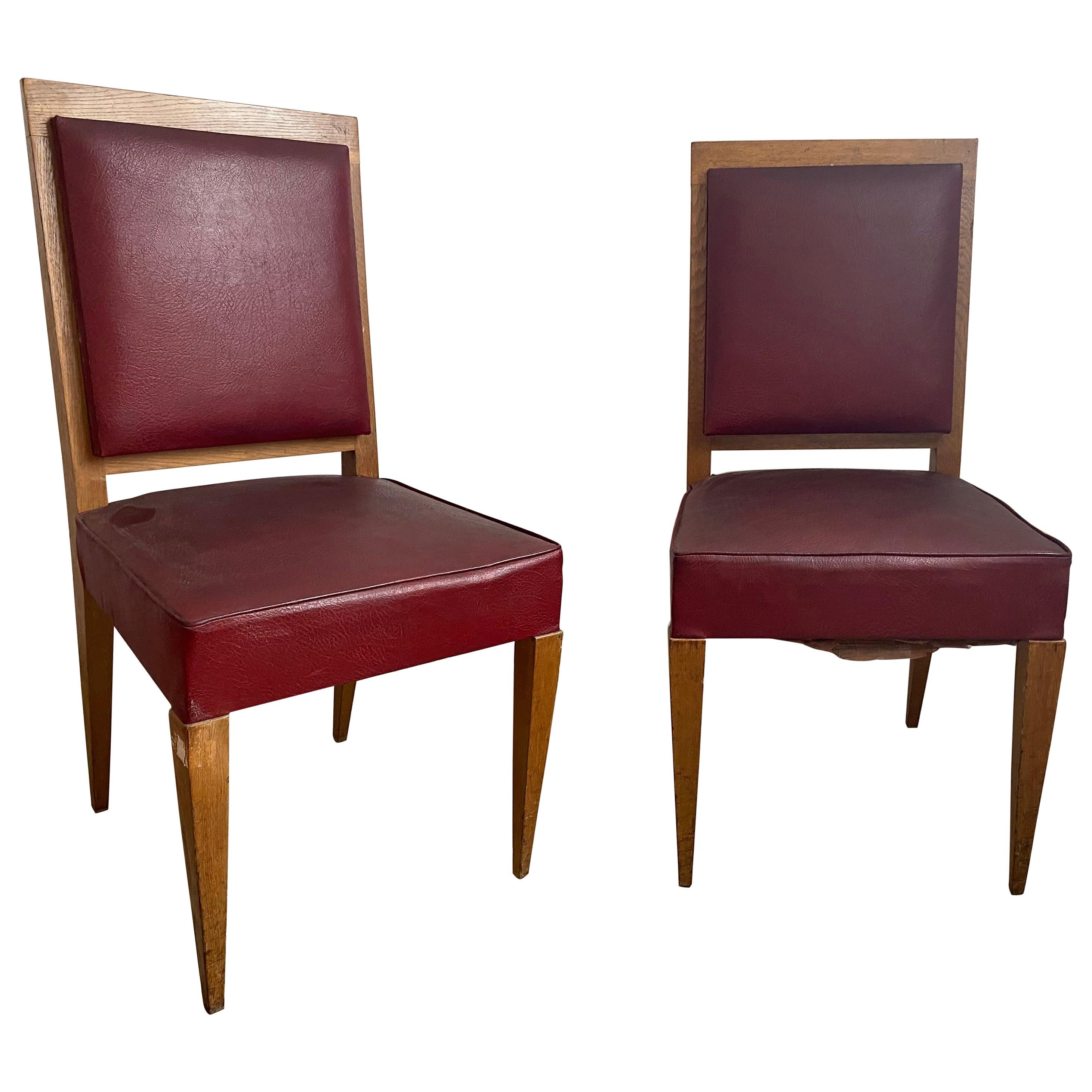 2 Art Deco Chairs in the Style of Jean Michel Frank, circa 1930 For Sale