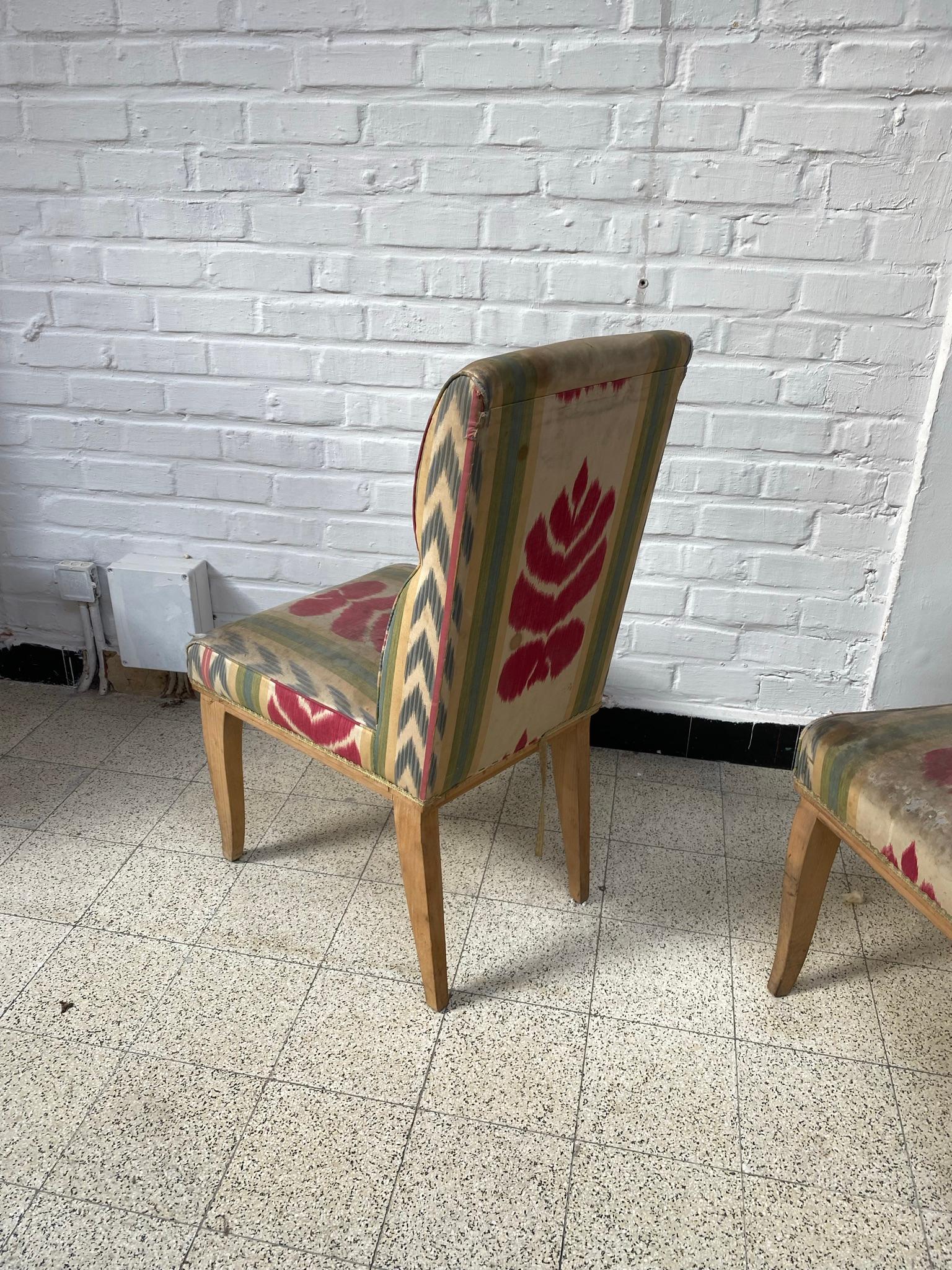 2 Art Deco Chairs in the Style of René Prou, circa 1930 For Sale 3