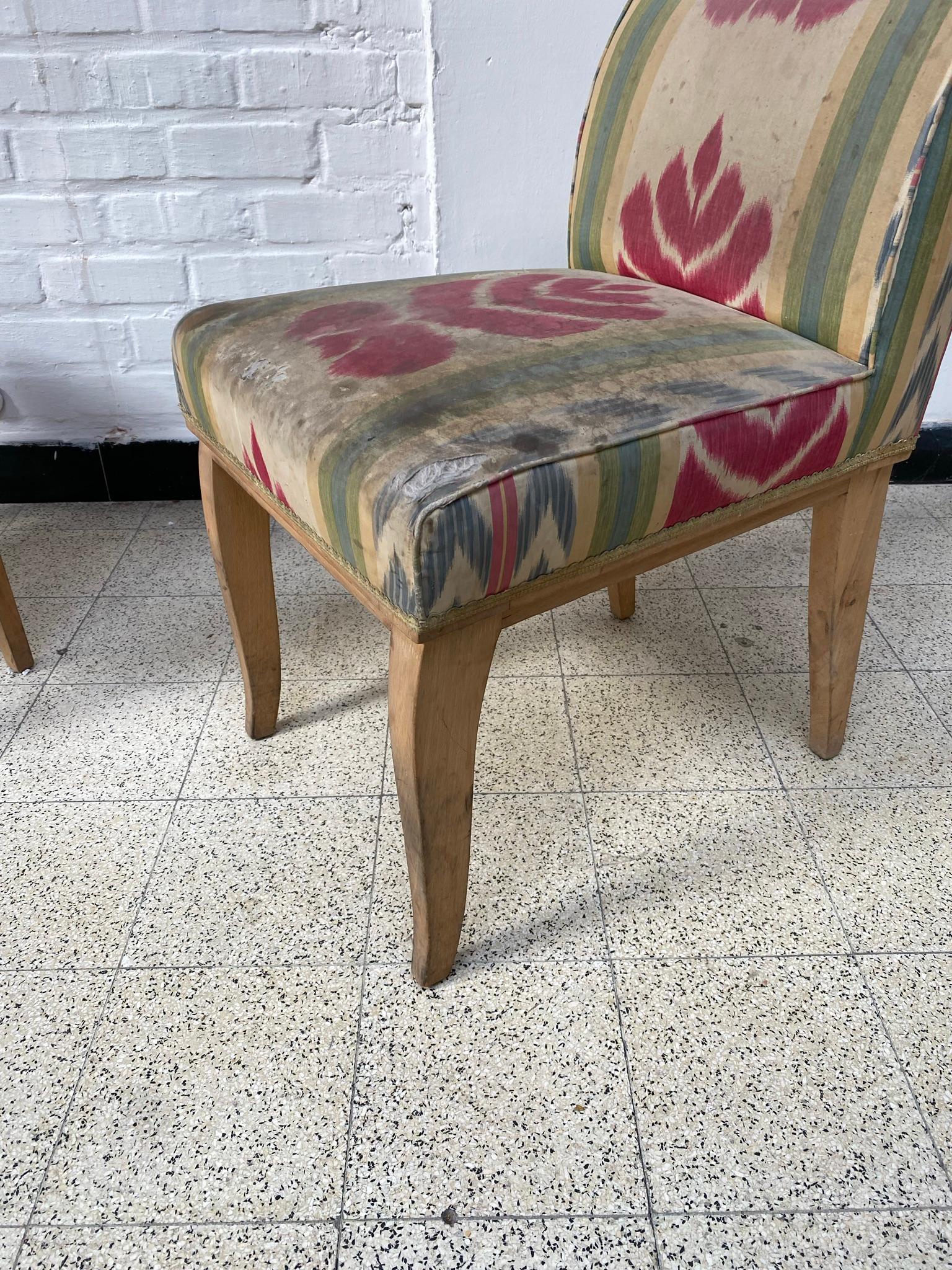 2 Art Deco Chairs in the Style of René Prou, circa 1930 For Sale 4