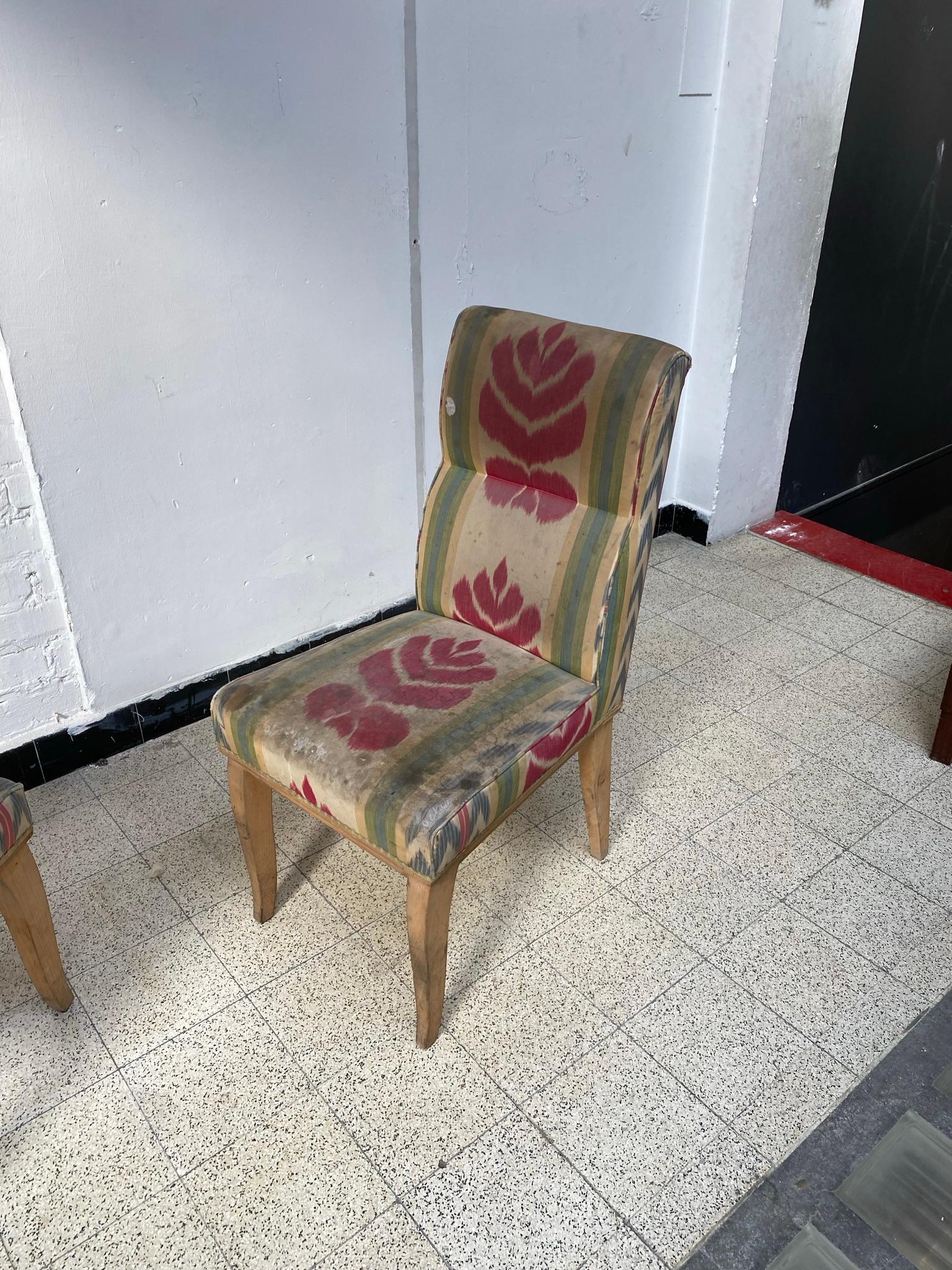 2 Art Deco Chairs in the Style of René Prou, circa 1930 For Sale 1