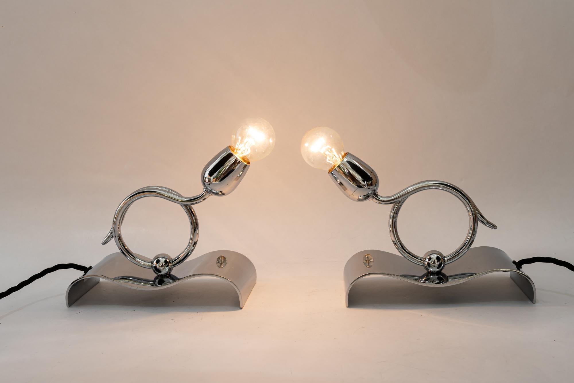 2 lampade da tavolo Art Deco cromate degli anni '20 circa in vendita 3