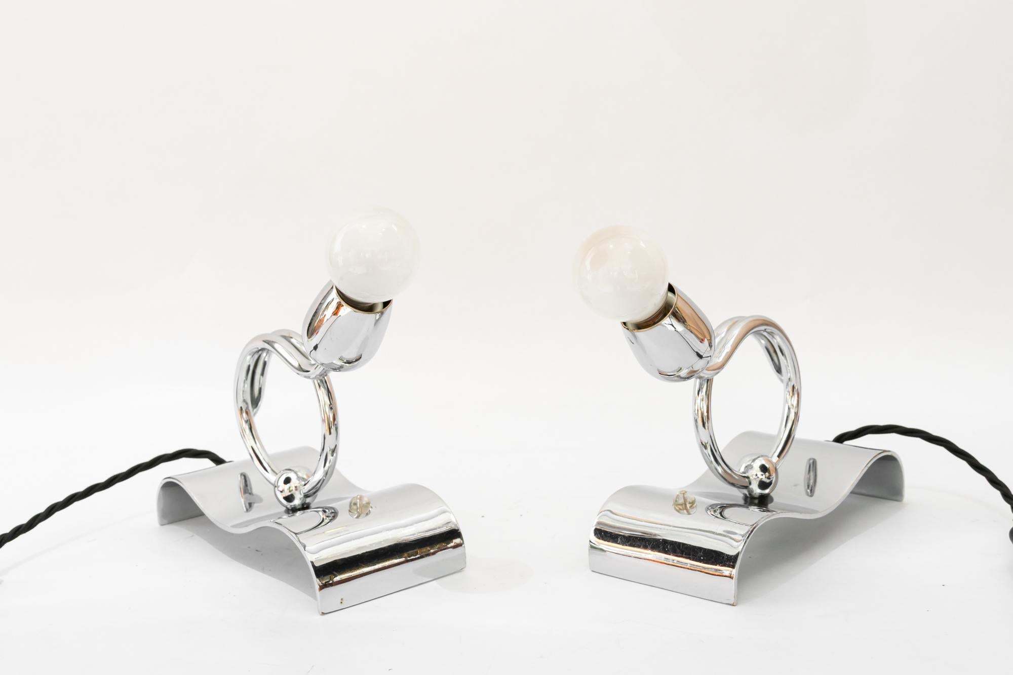 2 lampade da tavolo Art Deco cromate degli anni '20 circa in vendita 4