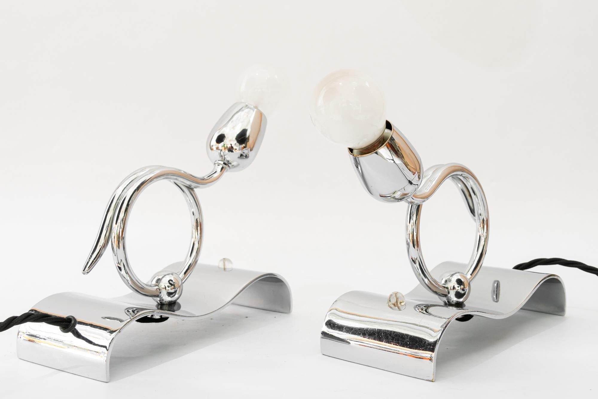 2 lampade da tavolo Art Deco cromate degli anni '20 circa in vendita 6