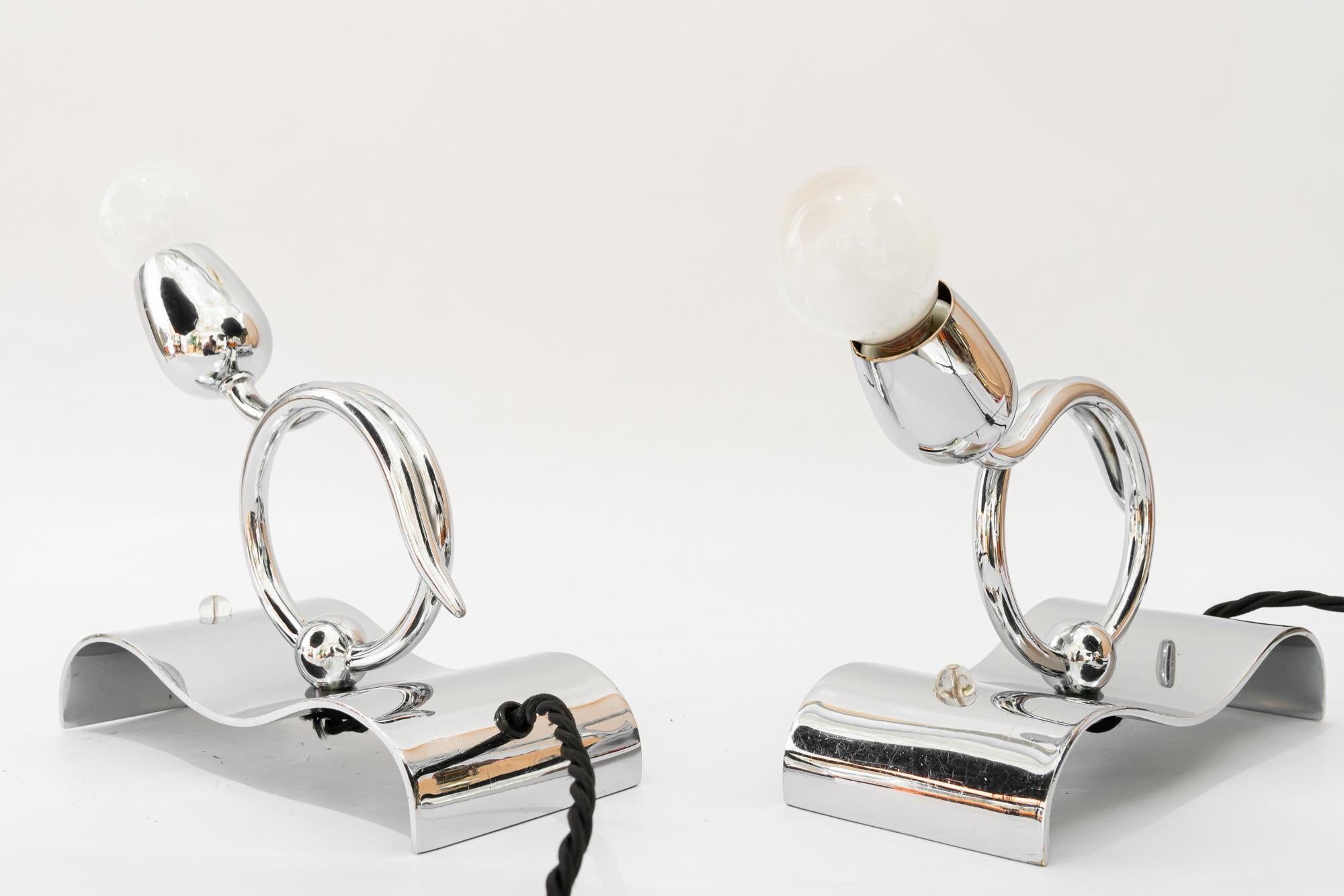 2 lampade da tavolo Art Deco cromate degli anni '20 circa in vendita 7