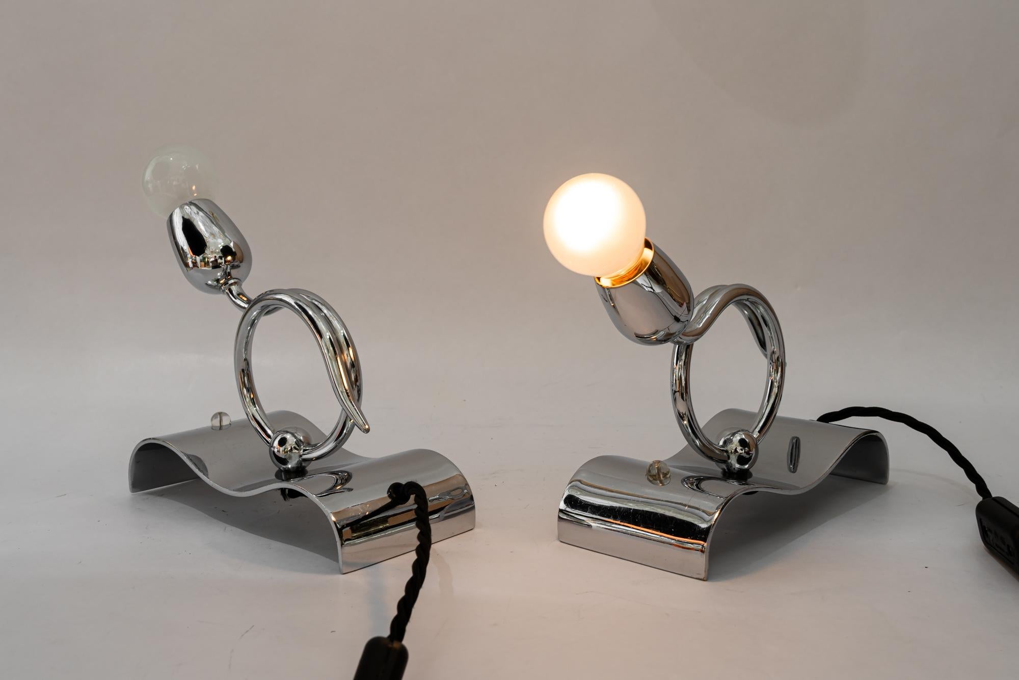 2 lampade da tavolo Art Deco cromate degli anni '20 circa in vendita 8