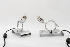 2 Art Deco chrome table lamps around 1920s