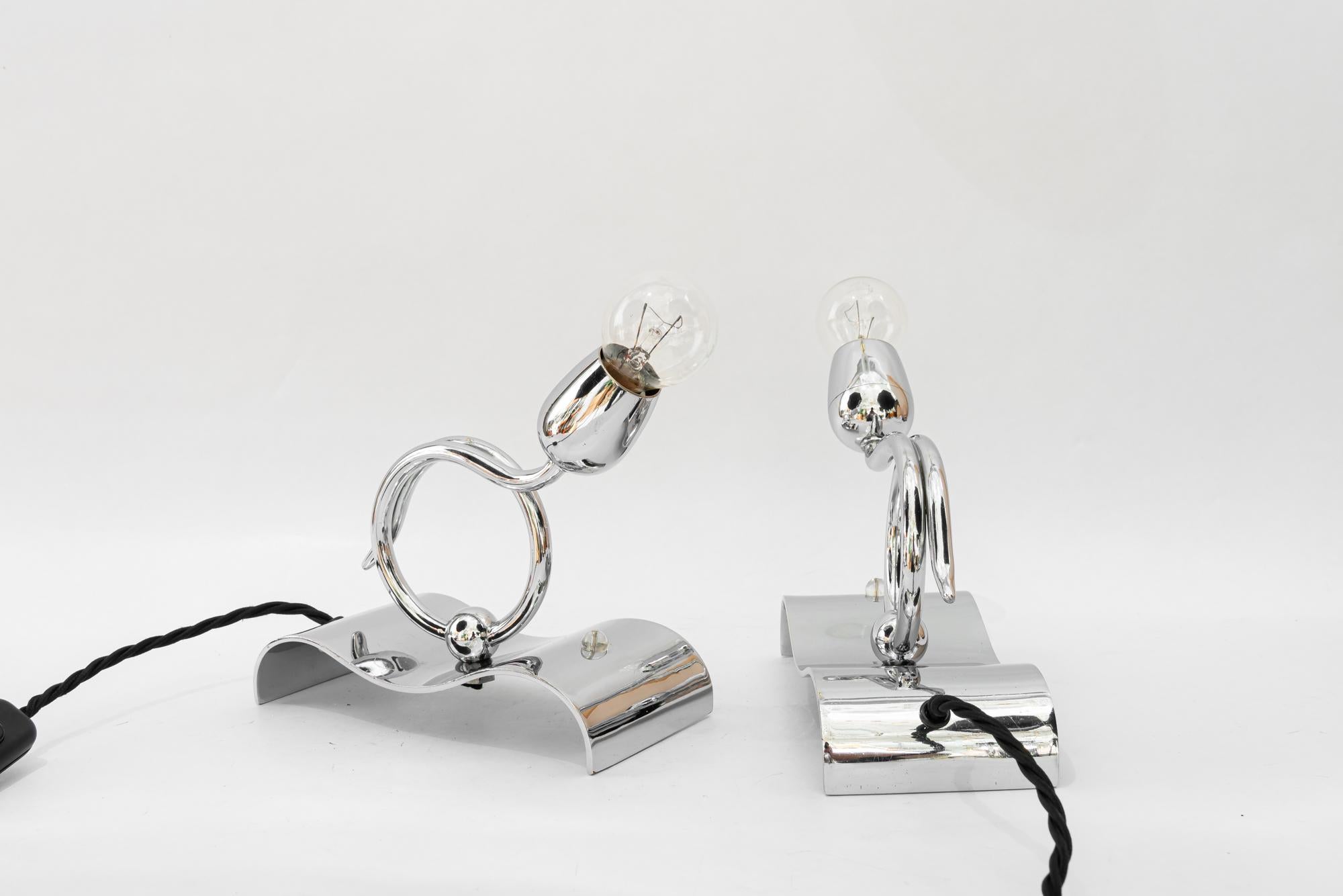 2 lampade da tavolo Art Deco cromate degli anni '20 circa In condizioni buone in vendita a Wien, AT