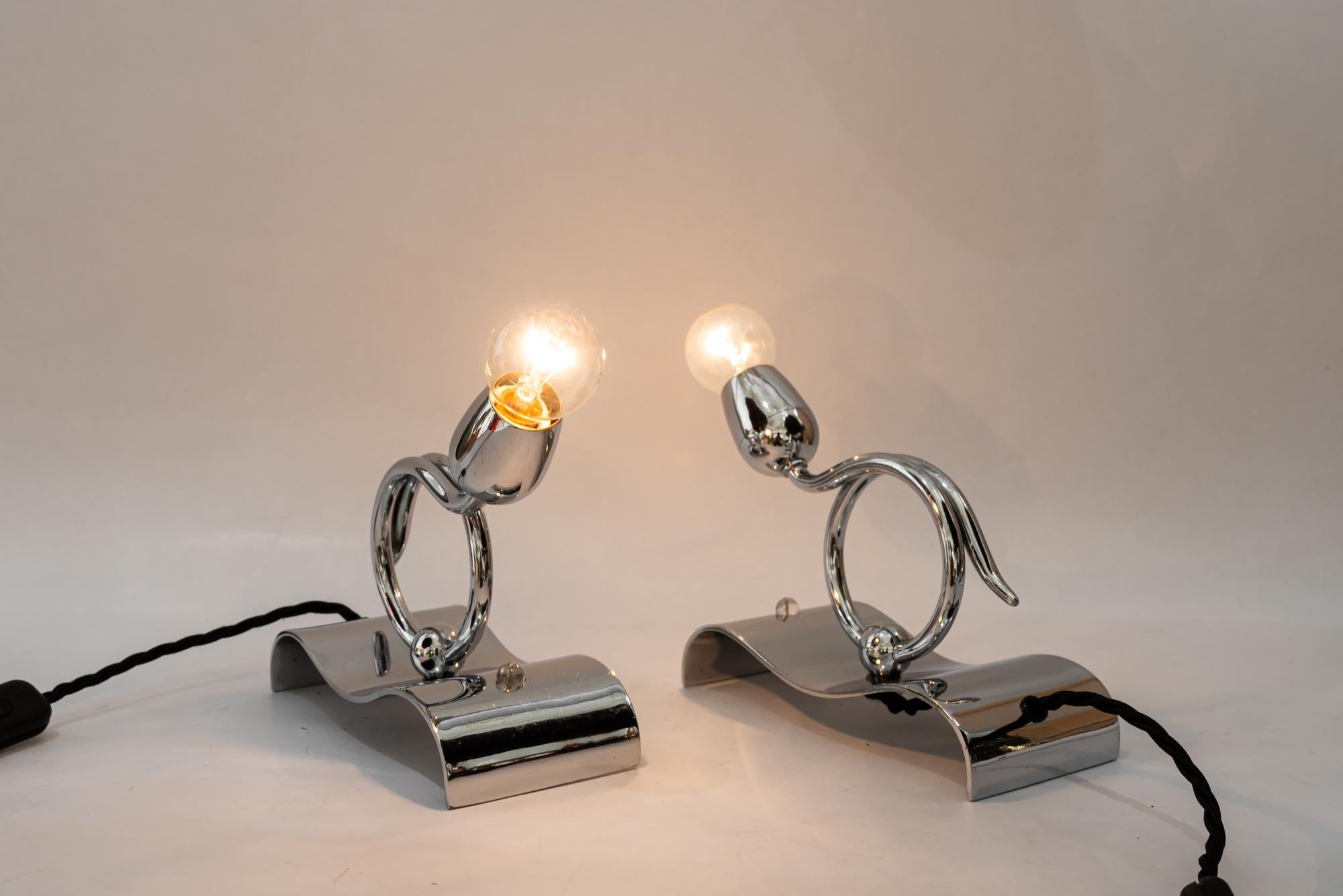 2 lampade da tavolo Art Deco cromate degli anni '20 circa in vendita 1