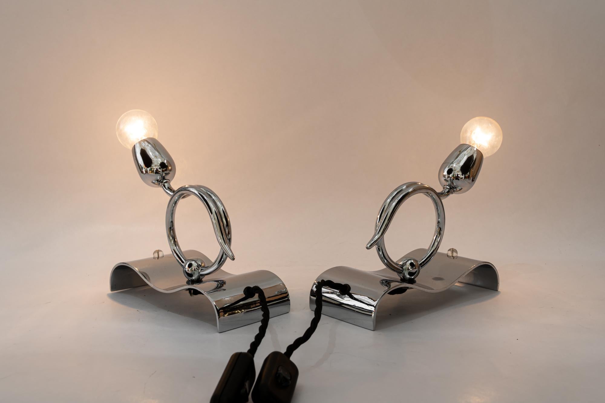 2 lampade da tavolo Art Deco cromate degli anni '20 circa in vendita 2